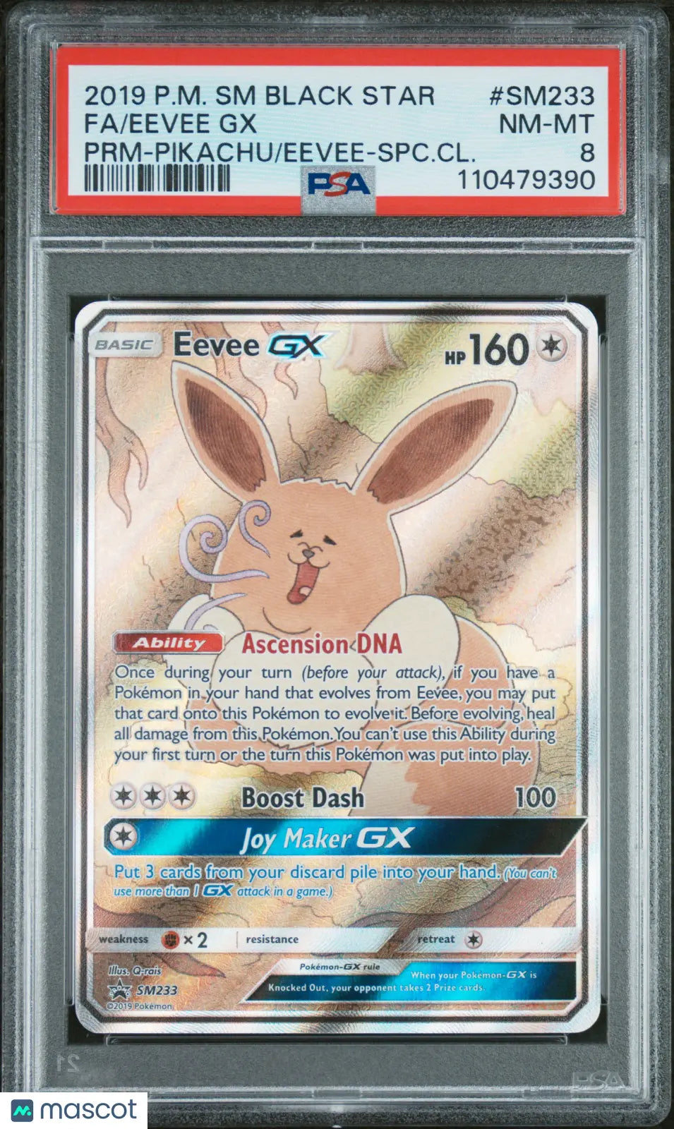 2019 Pokemon Sun & Moon Black Star Promo Eevee GX Full Art Pikachu & Eevee Special Collection PSA 8 Graded Card - Perfect for Collectors, Trading & Pokemon TCG Battles
