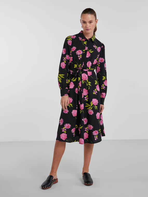 Stylish Hember Shirt Dress for Women - Classic Black Button Down Tunic - Perfect for Office, Casual Outings & Date Nights