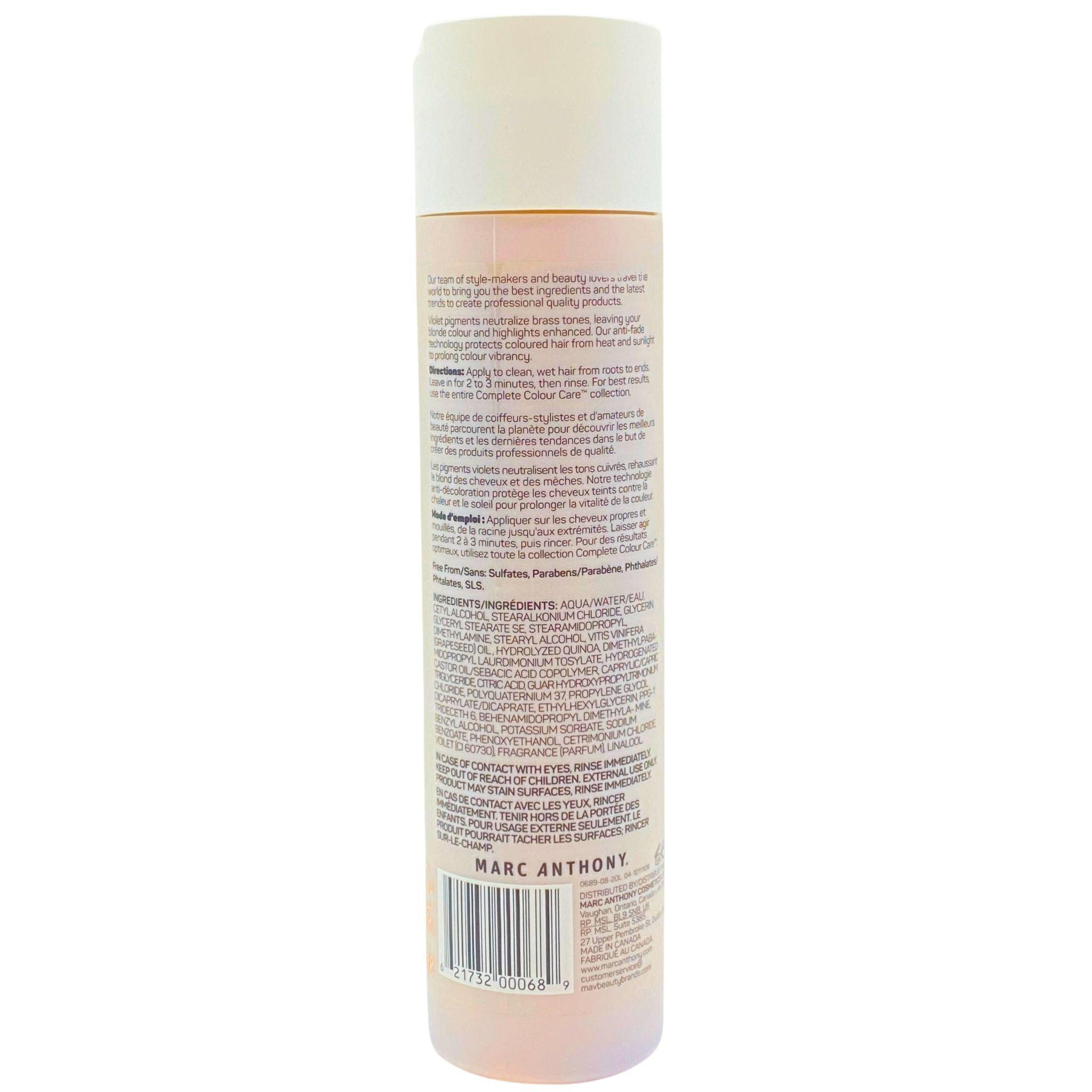 Marc Anthony Complete Color Care Purple Conditioner 8oz (50 Pack) - Toning & Hydrating for Blonde, Silver & Gray Hair - Salon Quality at Home