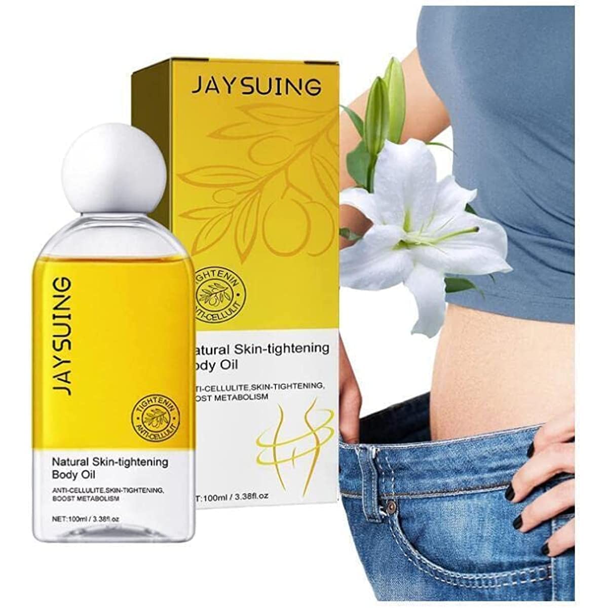 FABIANIE Natural CelluPro-Body Oil 100ml - Anti-Cellulite & Skin Tightening Massage Oil for Belly Slimming - Achieve Tighter, Smoother, Firmer Skin - Perfect for Body Contouring & Post-Pregnancy Care (1 Pack)