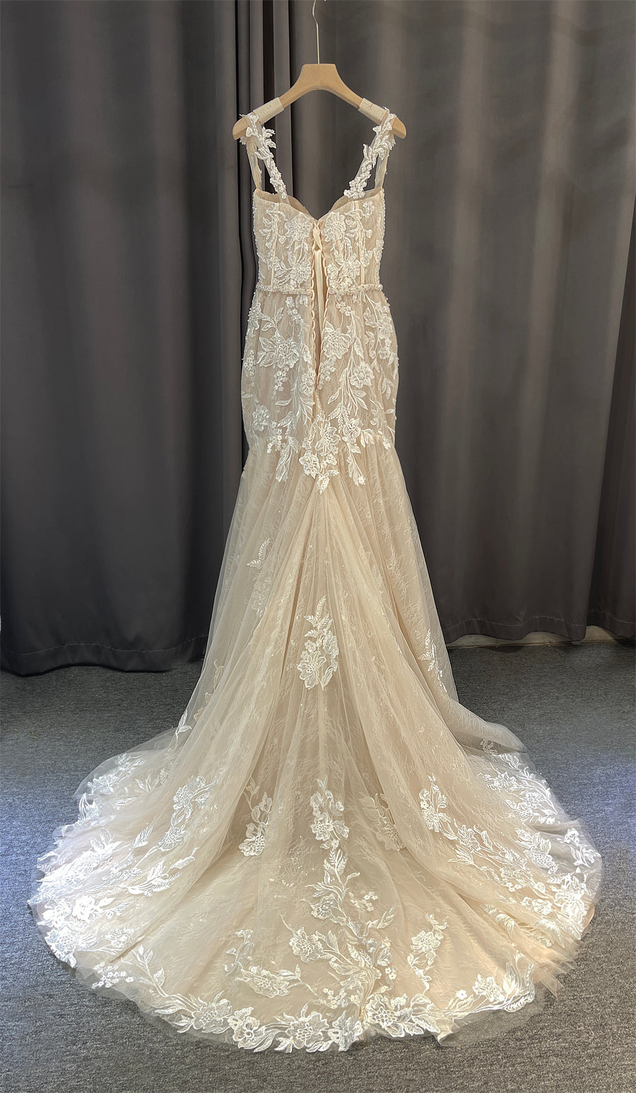 NS4343 Straps Beach Style Wedding Dress Mermaid - Elegant Lace Bridal Gown for Beach Weddings & Destination Ceremonies