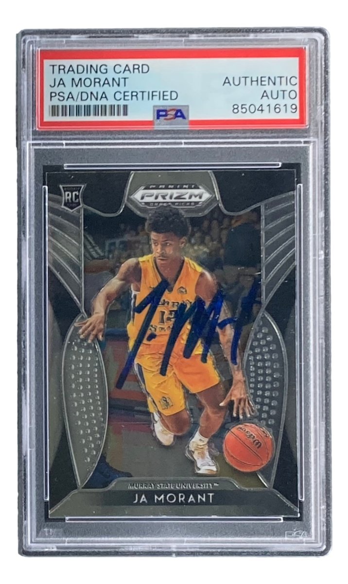 Authentic Ja Morant Signed 2019 Panini Prizm #65 Memphis Grizzlies Rookie Card - PSA/DNA Certified - Perfect for NBA Memorabilia Collections & Sports Fan Gifts