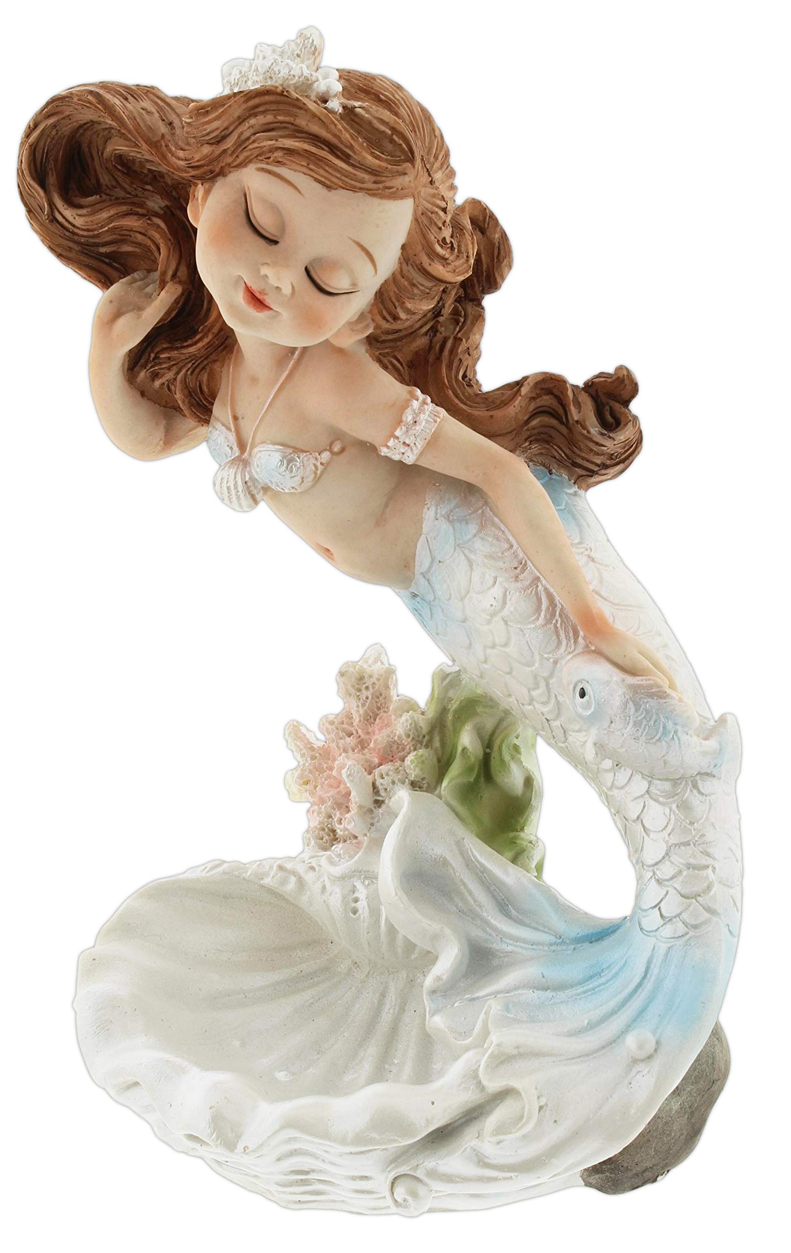 The Bridge Collection Mermaid & Shell Figurine Jewelry Tray - Elegant Home Decor for Bathroom Vanity, Dresser & Nightstand - Perfect Gift for Beach Lovers & Mermaid Enthusiasts