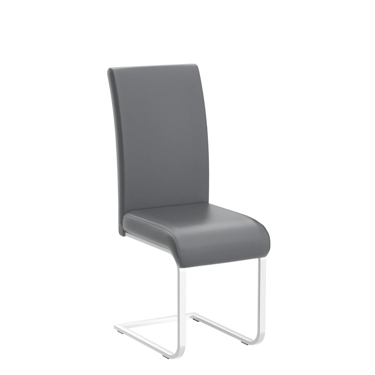 Yaheetech 4-Piece Modern High Back Dining Chairs Set - Leather Upholstered Seats with Metal Legs for Kitchen, Living Room & Dining Room - Dark Gray - Perfect for Family Gatherings & Dinner Parties