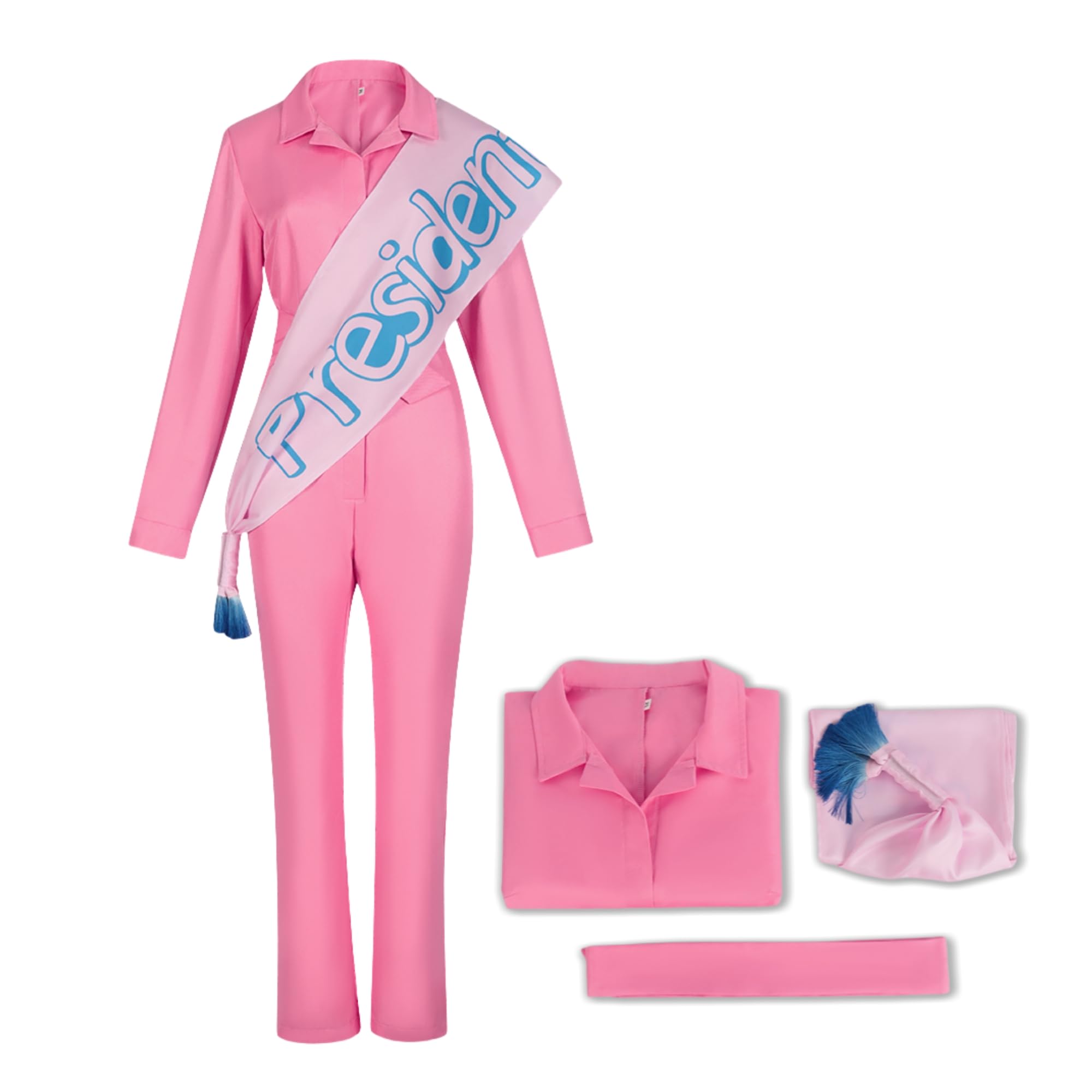 Margot Robbie Pink Jumpsuit Cosplay Costume for Women - 2023 Movie Replica Outfit | Halloween, Comic Con & Themed Party Costume