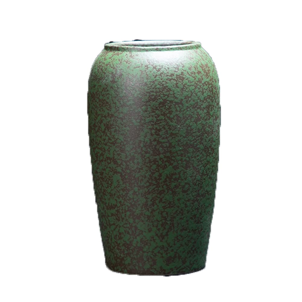 TIANRUIPUZI Vintage Green Ceramic Floor Vase - Handmade Kiln-Change Decorative Vase for Living Room, Home & Office Decor | Perfect for Modern Interior Design, Wedding Centerpieces & Luxury Home Styling