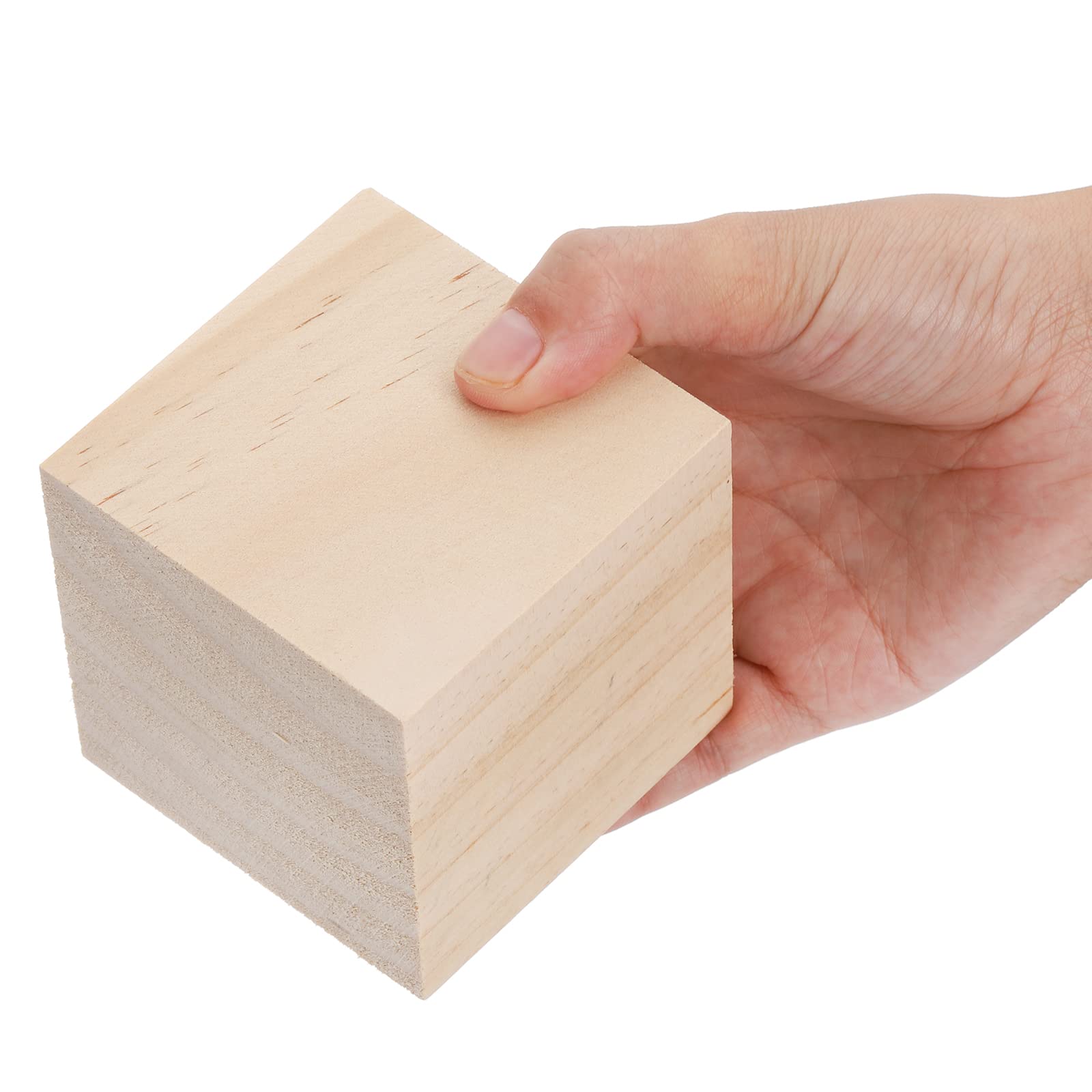 Tosnail 6 Pack 3 Inch Unfinished Wooden Cubes - Natural Wood Craft Blocks for DIY Projects, Home Decor, Kids Crafts & School Art Supplies