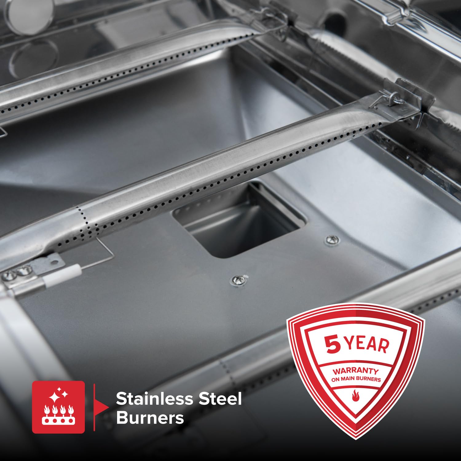 Nexgrill 4-Burner Stainless Steel Propane Gas Grill with Side Burner - 60,000 BTUs, 626 sq. in. Cooking Space - Ideal for Outdoor BBQ, Backyard Parties, Patio Dining & Camping - Silver (Model 720-0830H)
