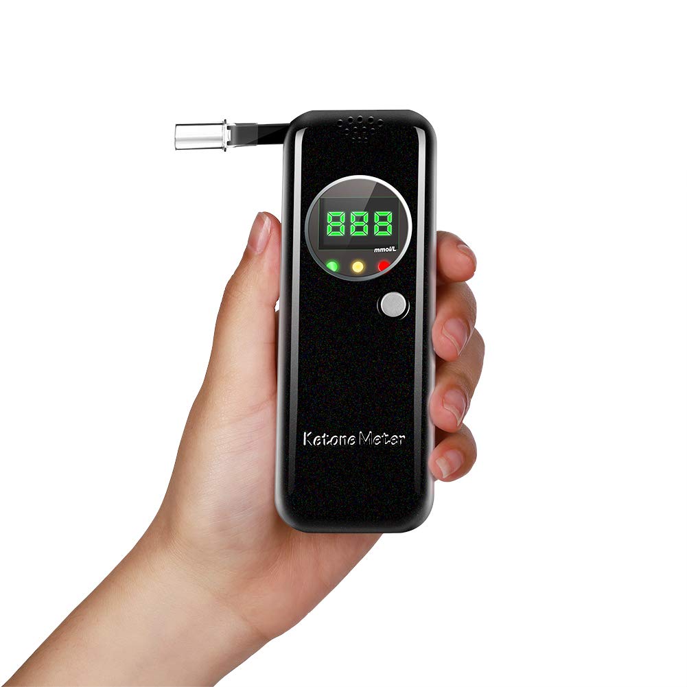 Professional Portable Ketone Breath Meter - Digital Ketone Breathalyzer with 10 Disposable Mouthpieces for Ketosis Testing | Perfect for Keto Diet, Weight Loss & Diabetes Management