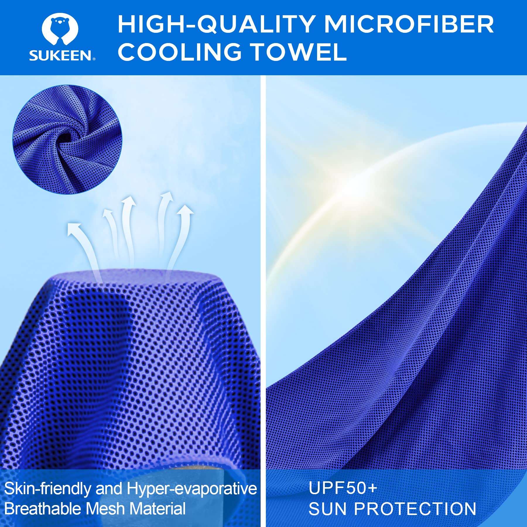 Cooling Towel for Sports & Fitness - Sukeen Instant Evaporative Cooling Neck Wrap (40