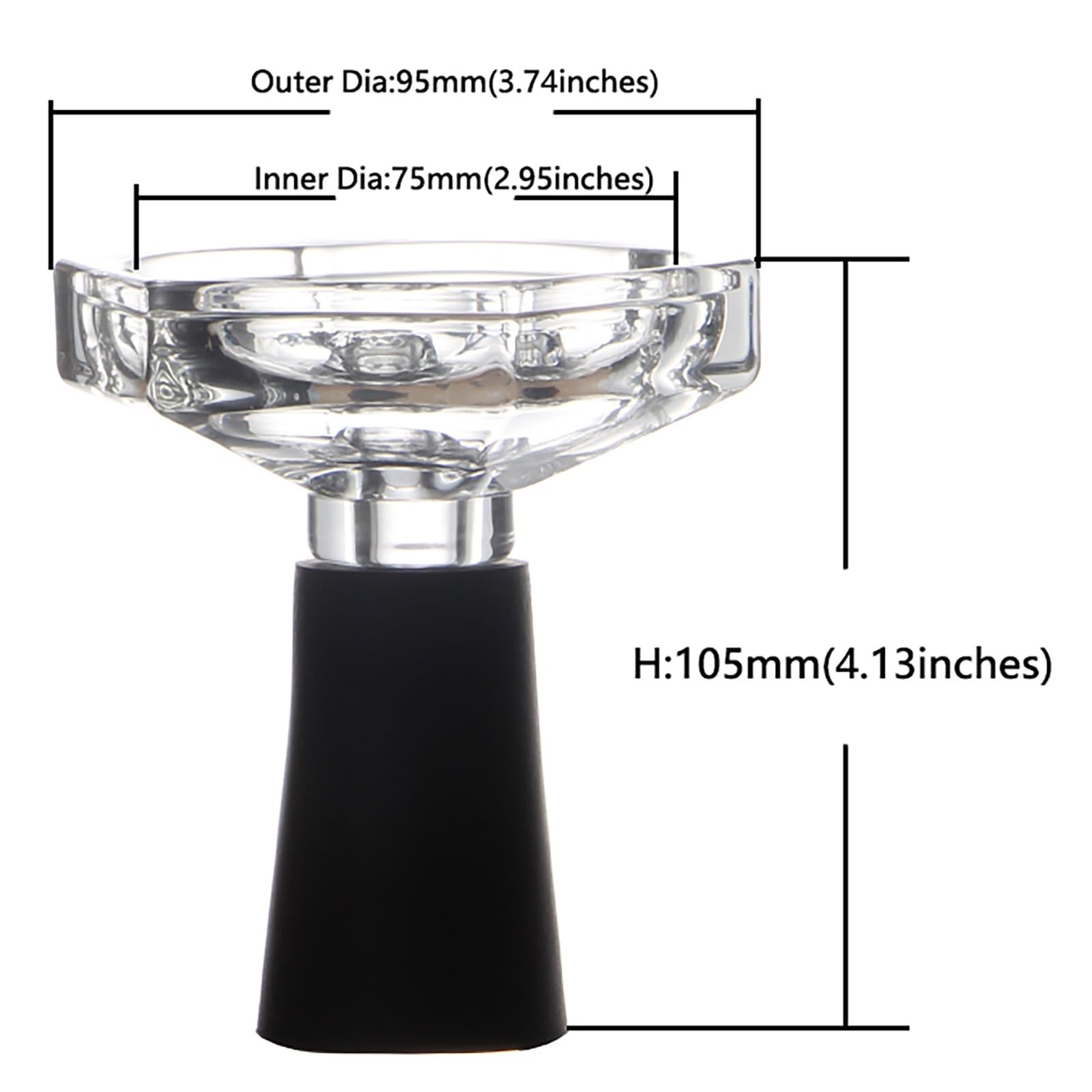 Premium Hexagonal Glass Phunnel Shisha Bowl - High-Temperature Resistant Hookah Bowl Compatible with Heat Management Systems - Durable Replacement Bowl for Enhanced Smoking Experience (Blue) - Perfect for Home Relaxation & Social Gatherings