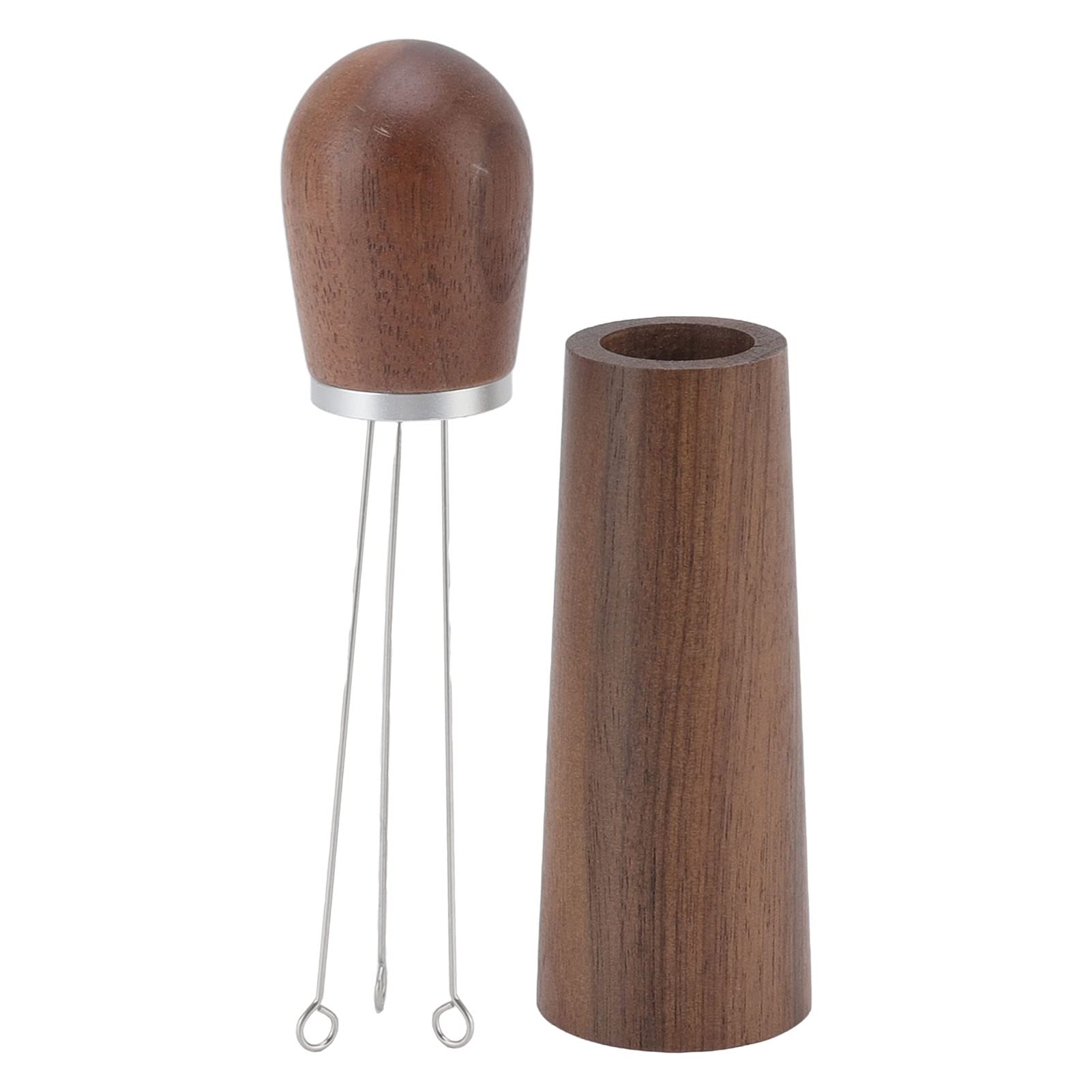 Professional Espresso Coffee Stirrer - Wooden Handle with Curved Hook for Perfect Coffee Distribution & Powder Stirring | Barista Tool for Home & Cafe Use