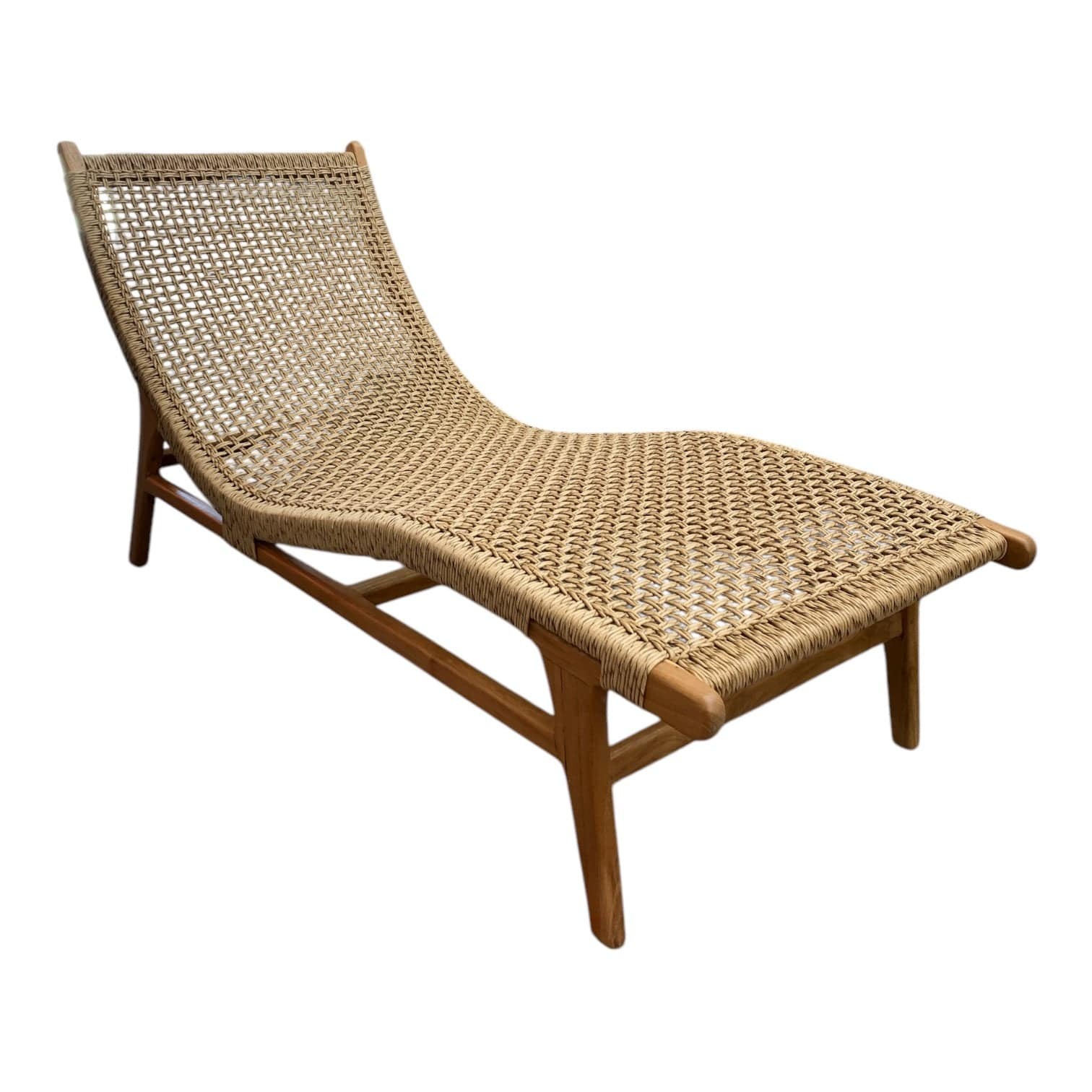 Premium Teak Wood Sun Lounger - Outdoor Patio Chaise Lounge with Adjustable Backrest - Waterproof & Weather-Resistant for Poolside, Beach, Garden Relaxation