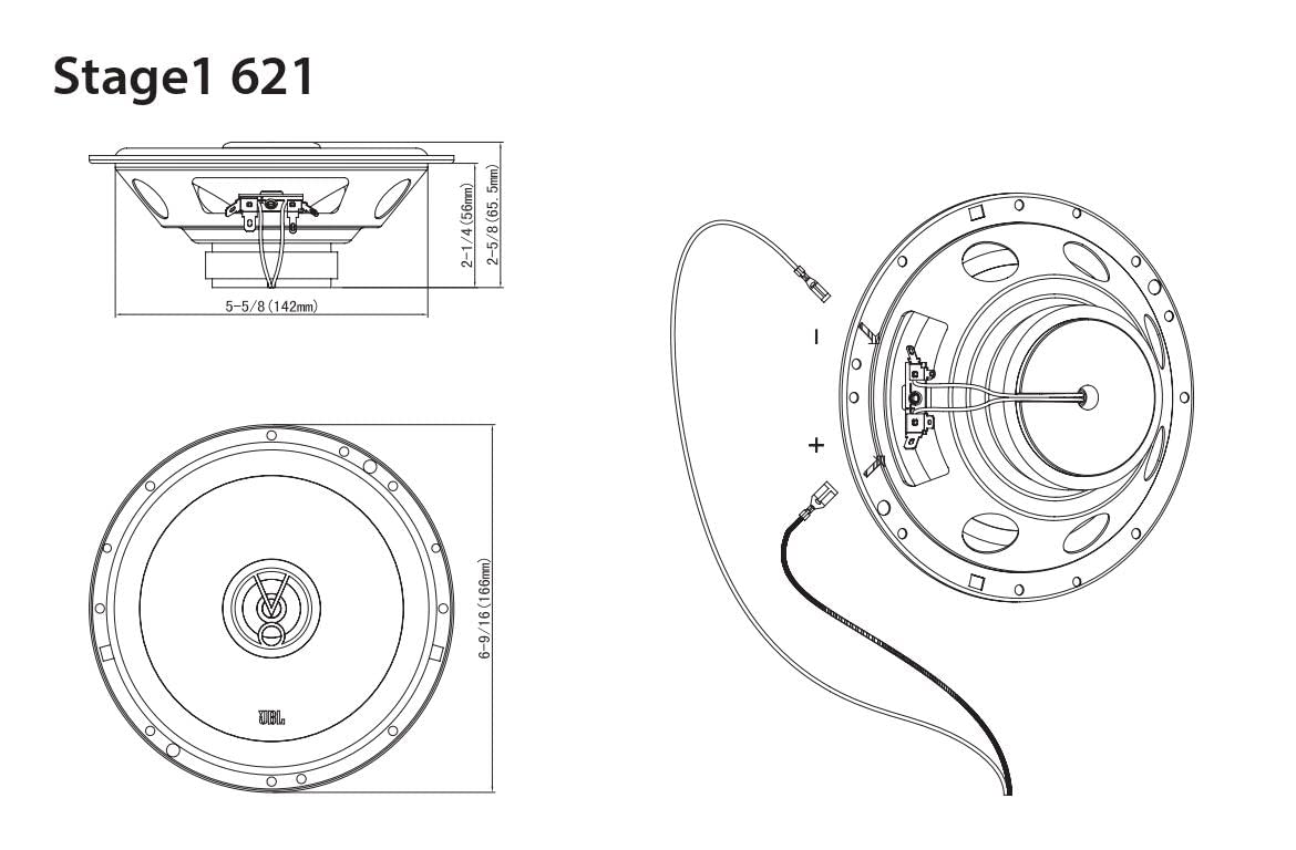 JBL Stage1 621 2-Way Car Speaker Set - 175 Watt 6.5