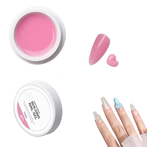 Professional Pink Builder Gel for Nail Extensions - Non-Stick Solid Building Gel, Acrylic Nail Tips Glue, Durable Hard Gel Nail Kit | Salon & DIY Nail Art | Long-Lasting Manicures, Repair & Creative Designs | Perfect for Home Use, Bridal Nails & Special Occasions