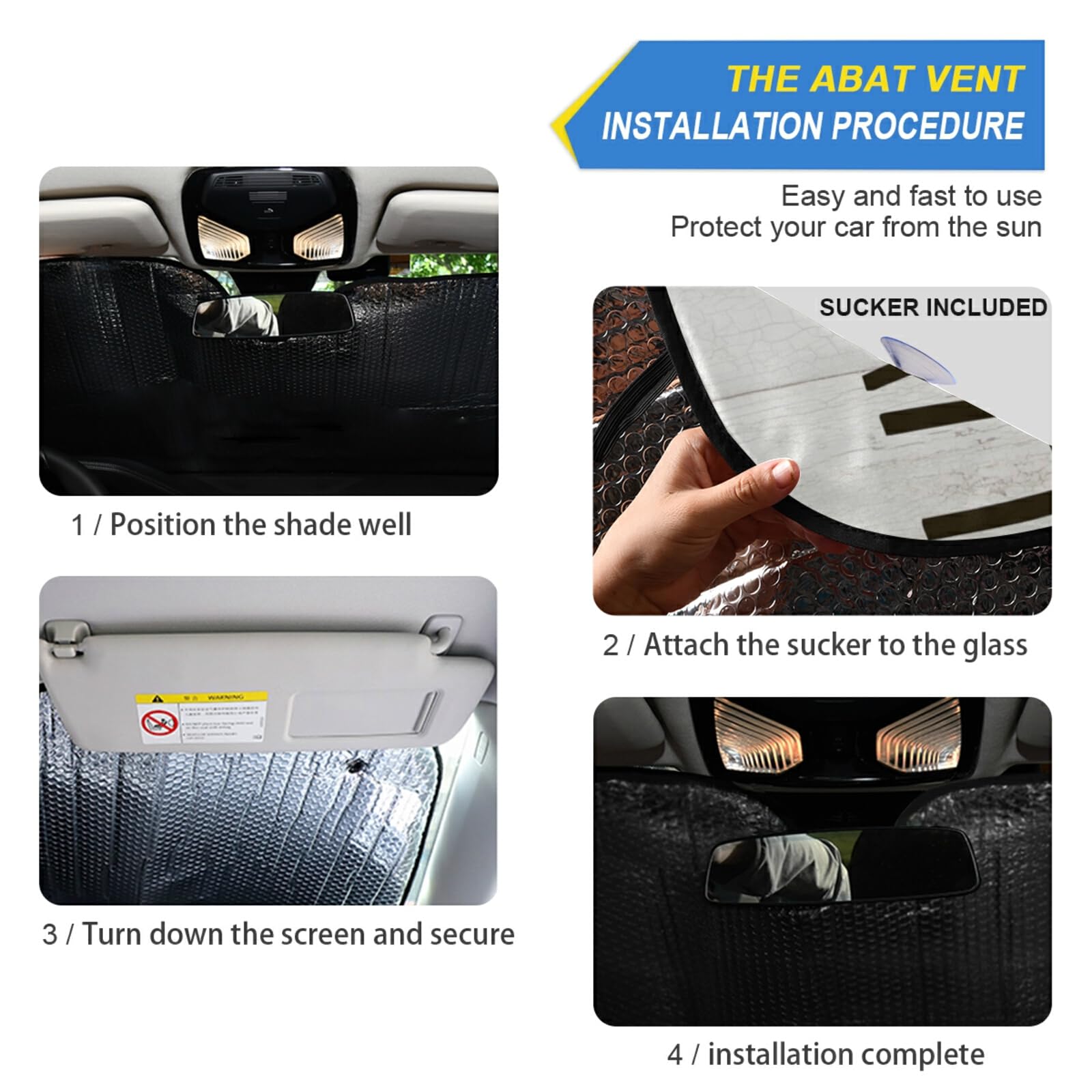 Boccsty Cow Windshield Sun Shade for Cars & Trucks - 55