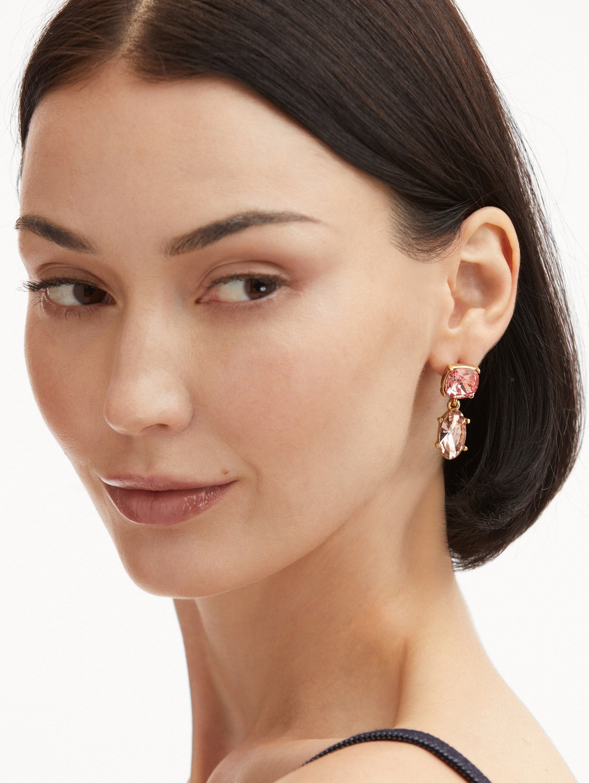 Elegant Double Crystal Drop Earrings for Women - Sparkling Dangle Jewelry for Party, Wedding & Evening Wear - Hypoallergenic & Stylish Accessories
