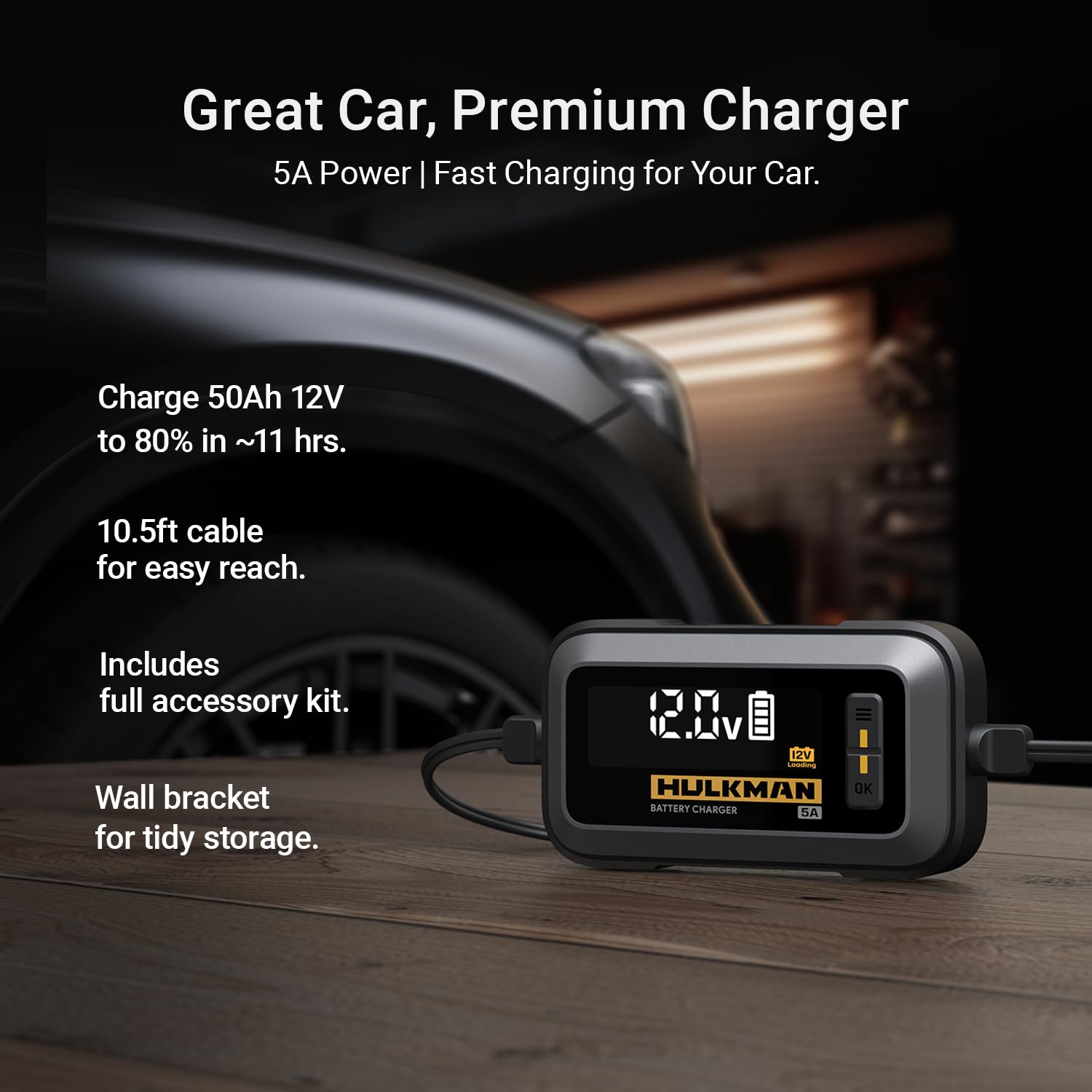 Hulkman Sigma 5A 6V/12V Smart Car Battery Charger with 3.2