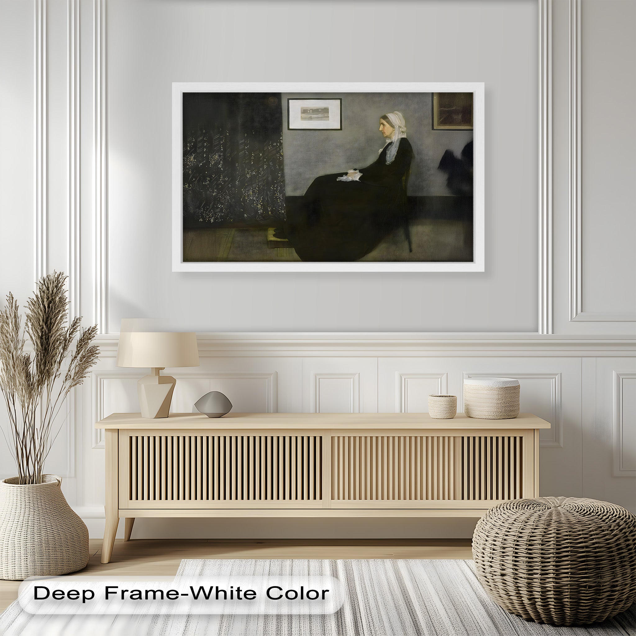 Antique Black Oil Painting of Seated Woman - Vintage Historical Portrait Art for Home Decor, Office Wall Art & Gift