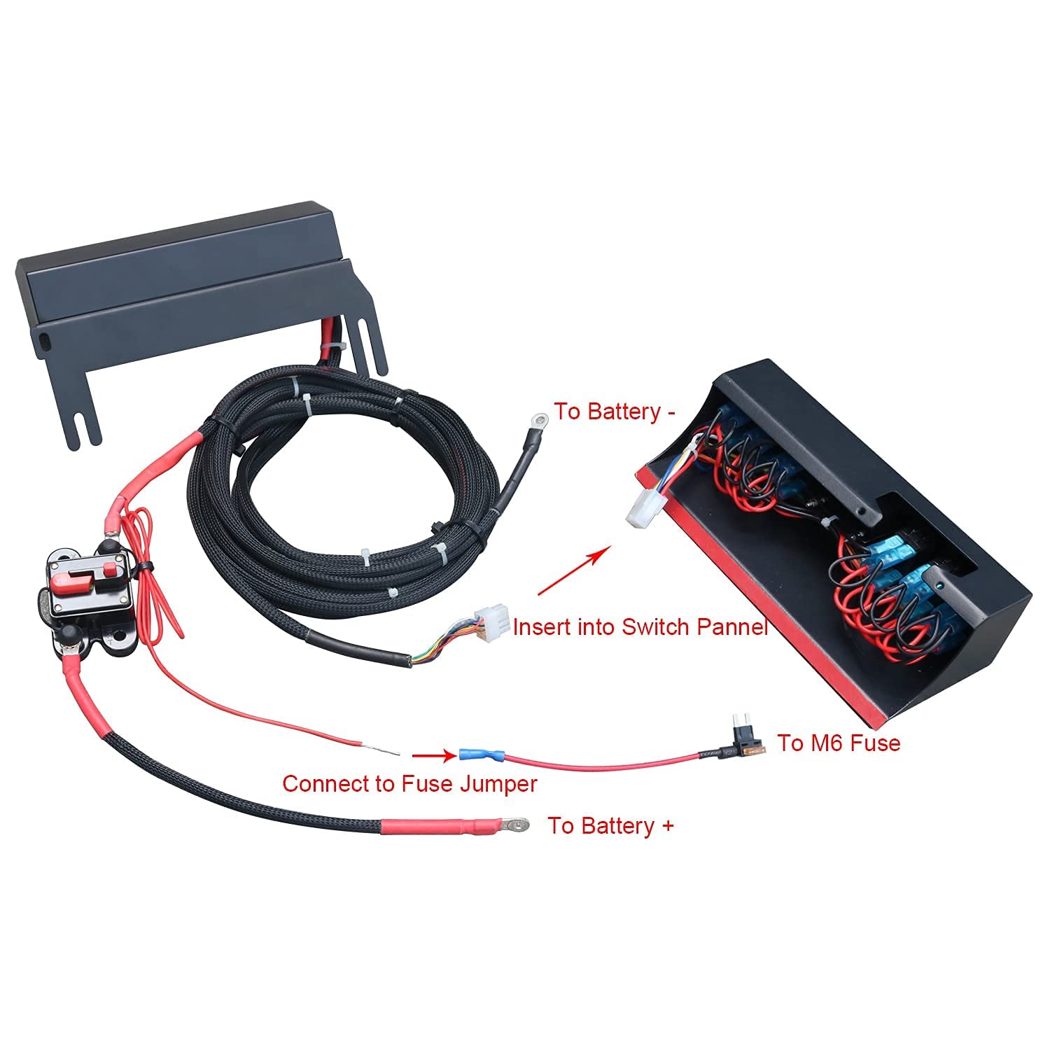 6-Switch Pod Toggle Switch Panel - Overhead and Source Control System Box with Wiring Harness Kit (Blue) | Perfect for Car, Boat, RV & Off-Road Vehicle Customization