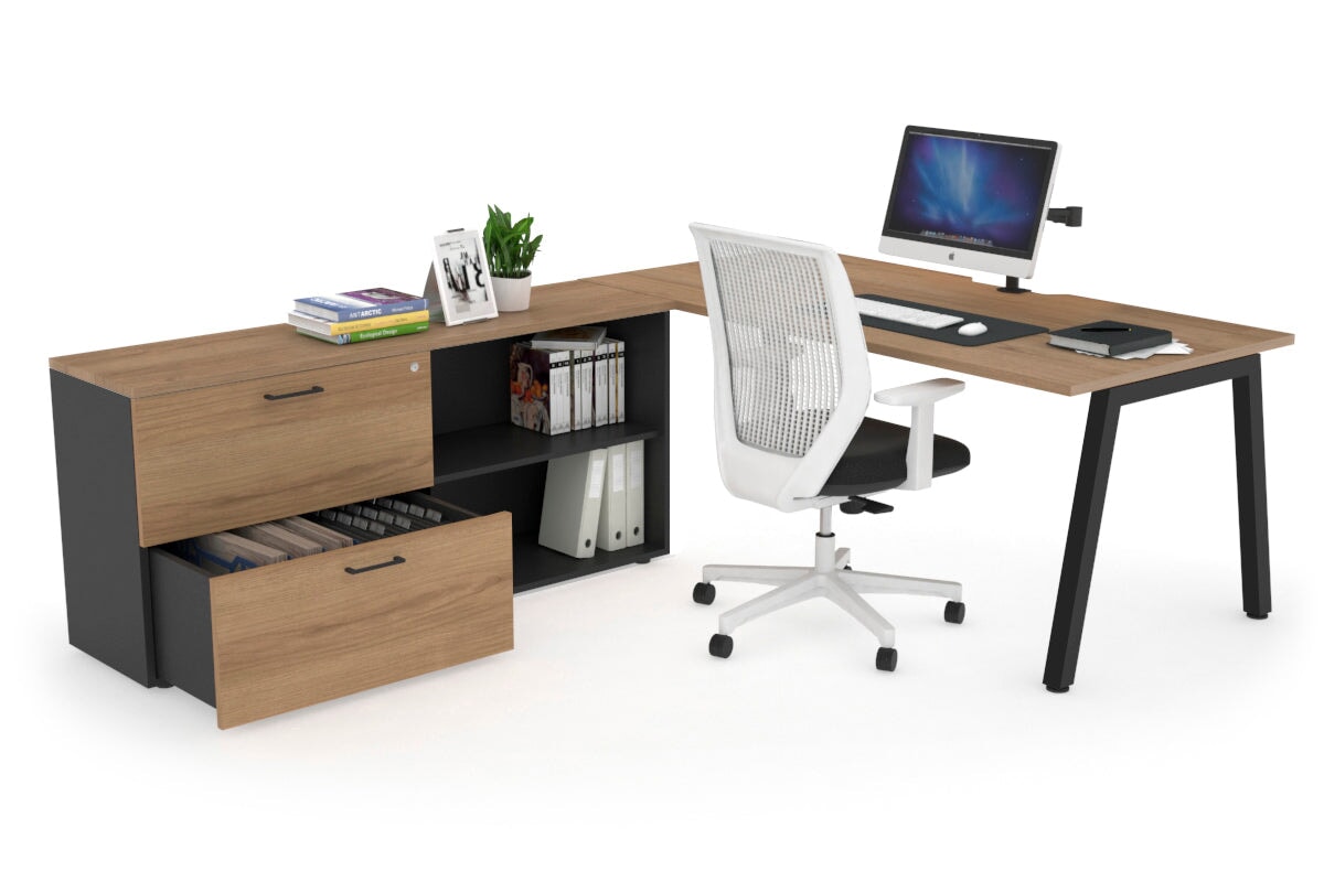 Quadro A Executive Office Chair - Black Frame with Cable Scallop [1800L x 800W] - Perfect for Home Office, Conference Rooms & Executive Suites