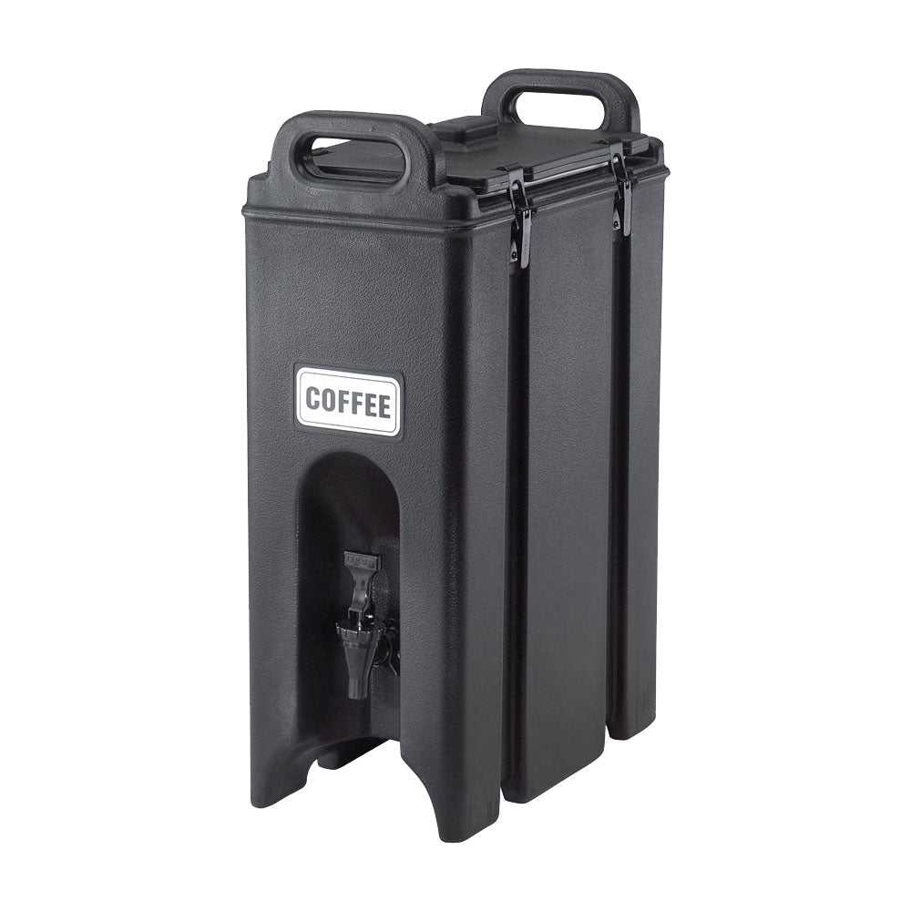 Cambro 500LCD110 Camtainer 4.75 Gallon Beverage Dispenser - Black Commercial Drink Dispenser for Coffee, Tea, Lemonade - Perfect for Restaurants, Cafes & Catering Events