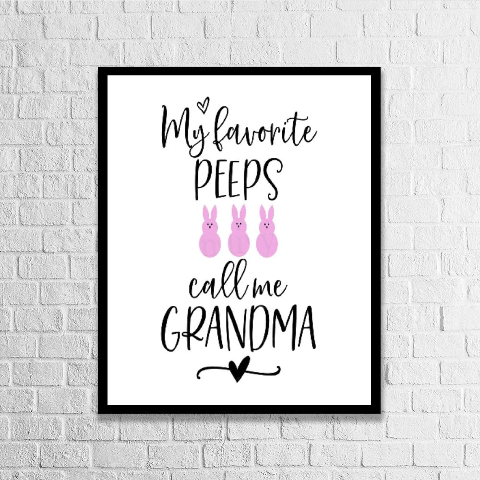 My Favorite Peeps Wooden Wall Plaque - Rustic Wood Framed Signs for Home Decor, Farmhouse Wall Art, Living Room & Bedroom Decorations - Perfect for Easter, Spring Decor and Gift Giving