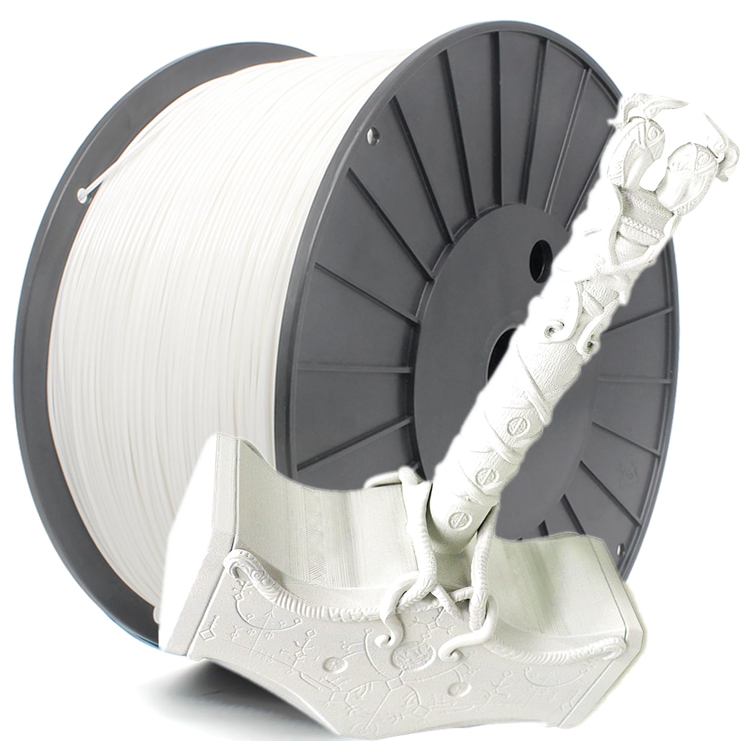 RepRapper White MPLA (Modified PLA) Extra Strong PLA Plus 3D Printer Filament 1.75mm (±0.03mm) 6.6lbs (3kg) - High-Performance Printing for Prototypes, Toys & DIY Projects