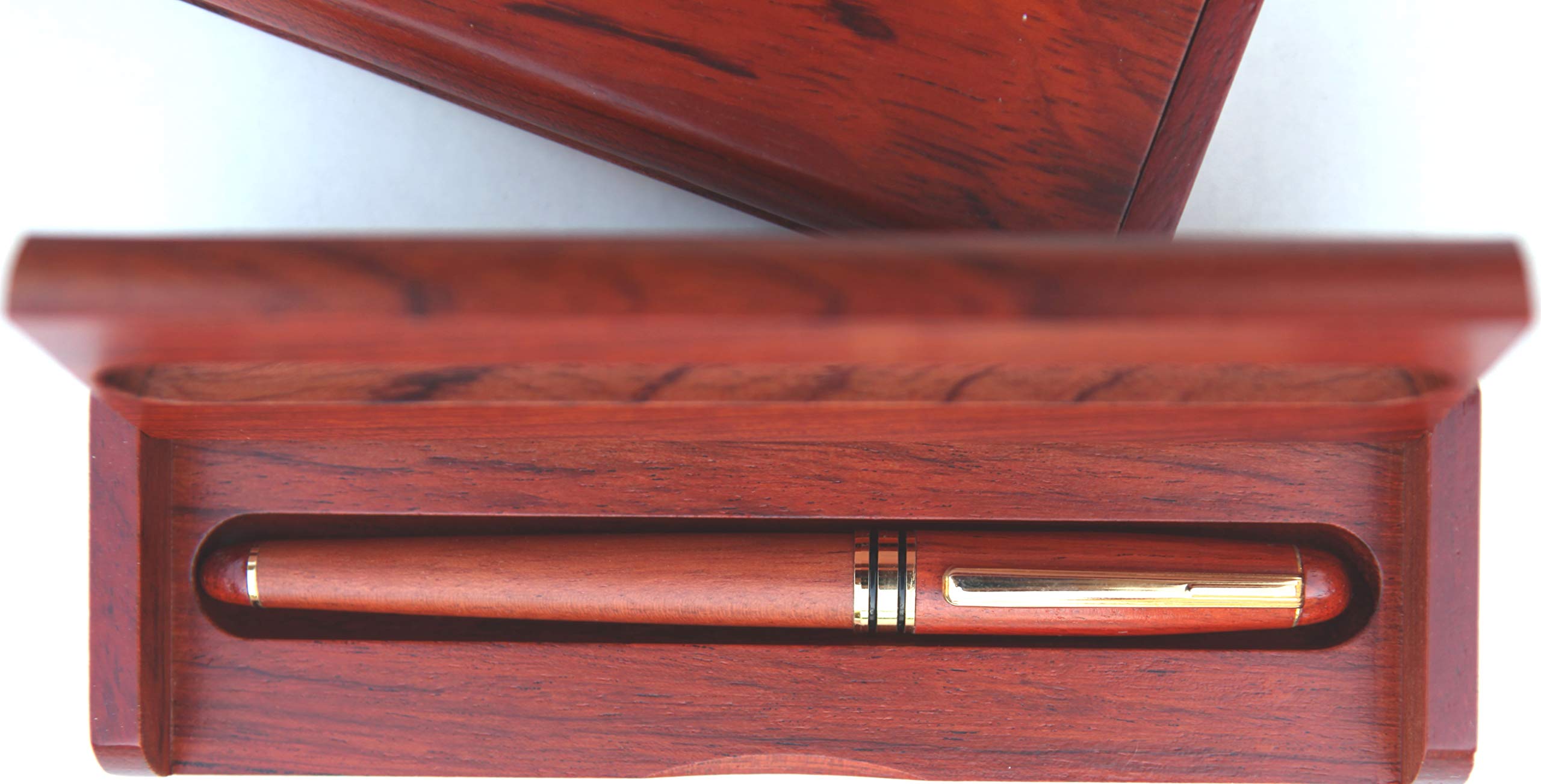 Premium Rosewood Rollerball Pen with Gift Box - Elegant Writing Instrument for Office, Business Gifts & Luxury Stationery Collection
