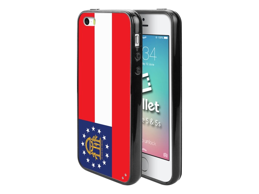 Georgia Flag Design iPhone 5 Case - Cellet Proguard Protective Cover [Shockproof & Scratch Resistant] | Perfect for Everyday Use, Travel & Showing State Pride