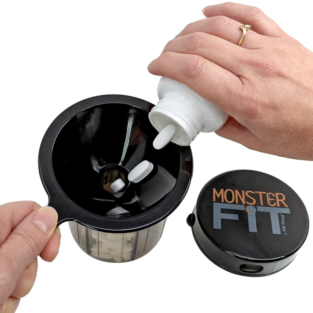 Large Opening Funnel for Monster Supplement & Medication Pill Dispenser - Easy Fill for Big Pills & Vitamins | Perfect for Daily Supplement Organization & Travel Use