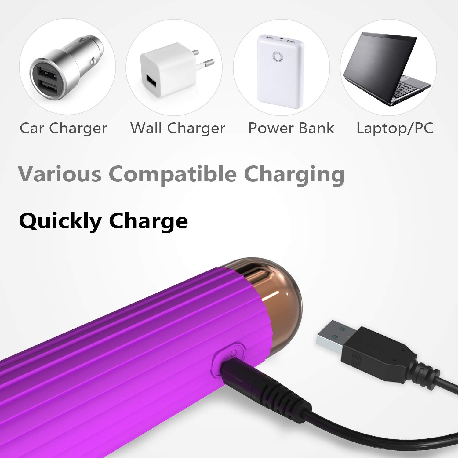 Premium G-Spot Vibrator for Women - 20 Vibration Modes & 8 Speed Settings, USB Rechargeable Waterproof Wand Massager - Quiet Cordless Sex Toy for Her Pleasure (Stripe Purple) - Perfect for Solo Play, Couples Intimacy & Relaxation