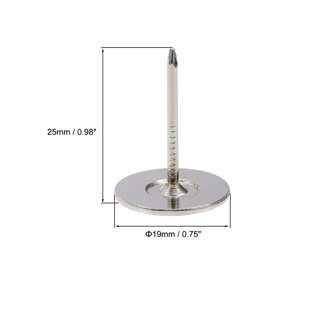 Premium Upholstery Nails 19mmx25mm - Silver Flat Head Furniture Tacks for Sofa, Headboard & DIY Projects (100 Pcs) - Perfect for Home Decor & Upholstery Repair