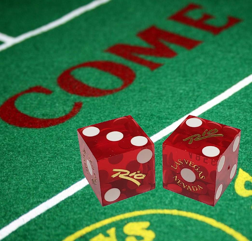 Premium Las Vegas Casino Craps Kit Set with Acrylic Dice Boat & Stick - Authentic Rio Red Polished Dice for Professional Table Play | Perfect for Home Game Nights, Casino Parties & Gambling Enthusiasts
