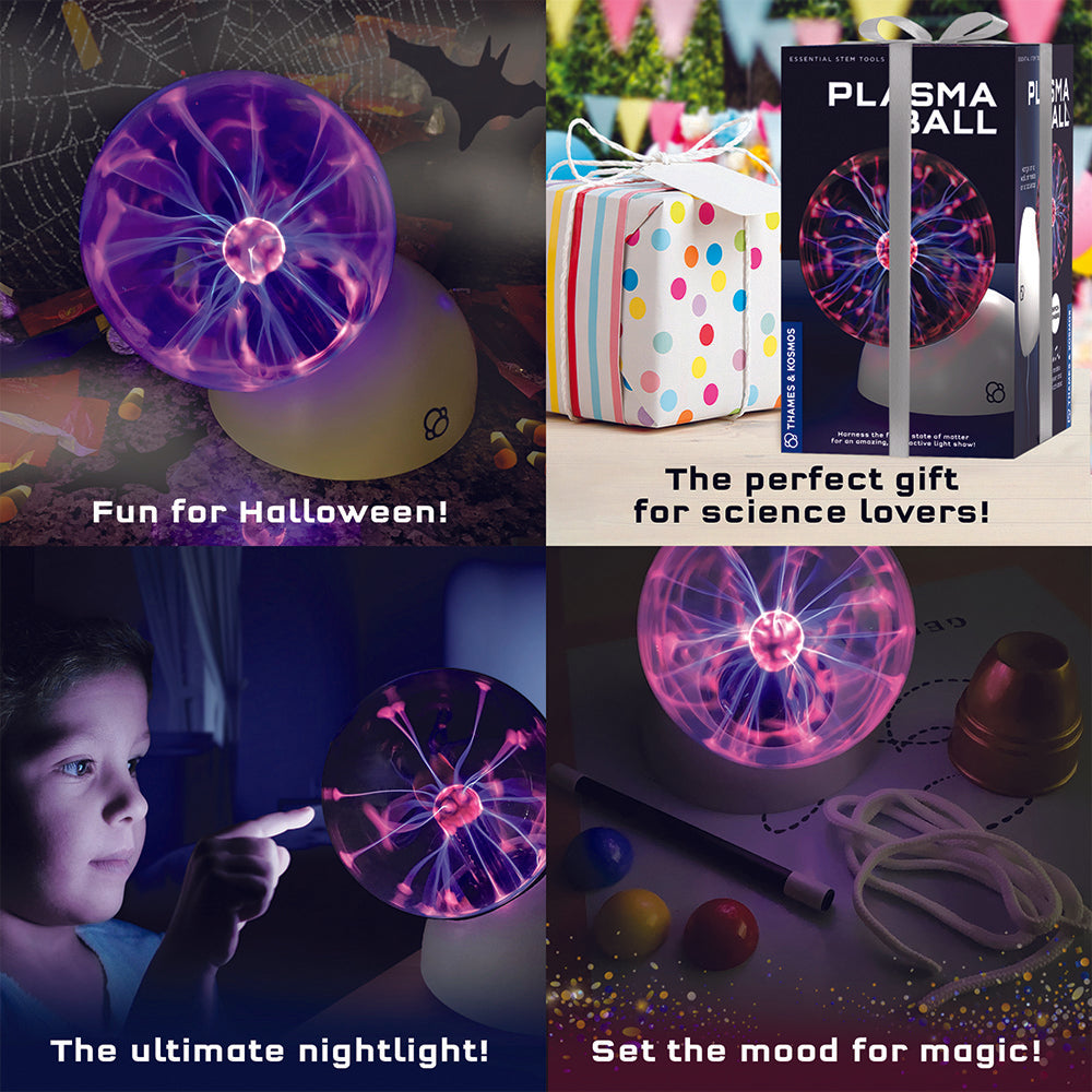 Thames & Kosmos Plasma Ball - Science Toy with Electrifying Light Effects | STEM Educational Gift for Kids & Adults | Perfect for Home Decor, Science Experiments & Party Lighting