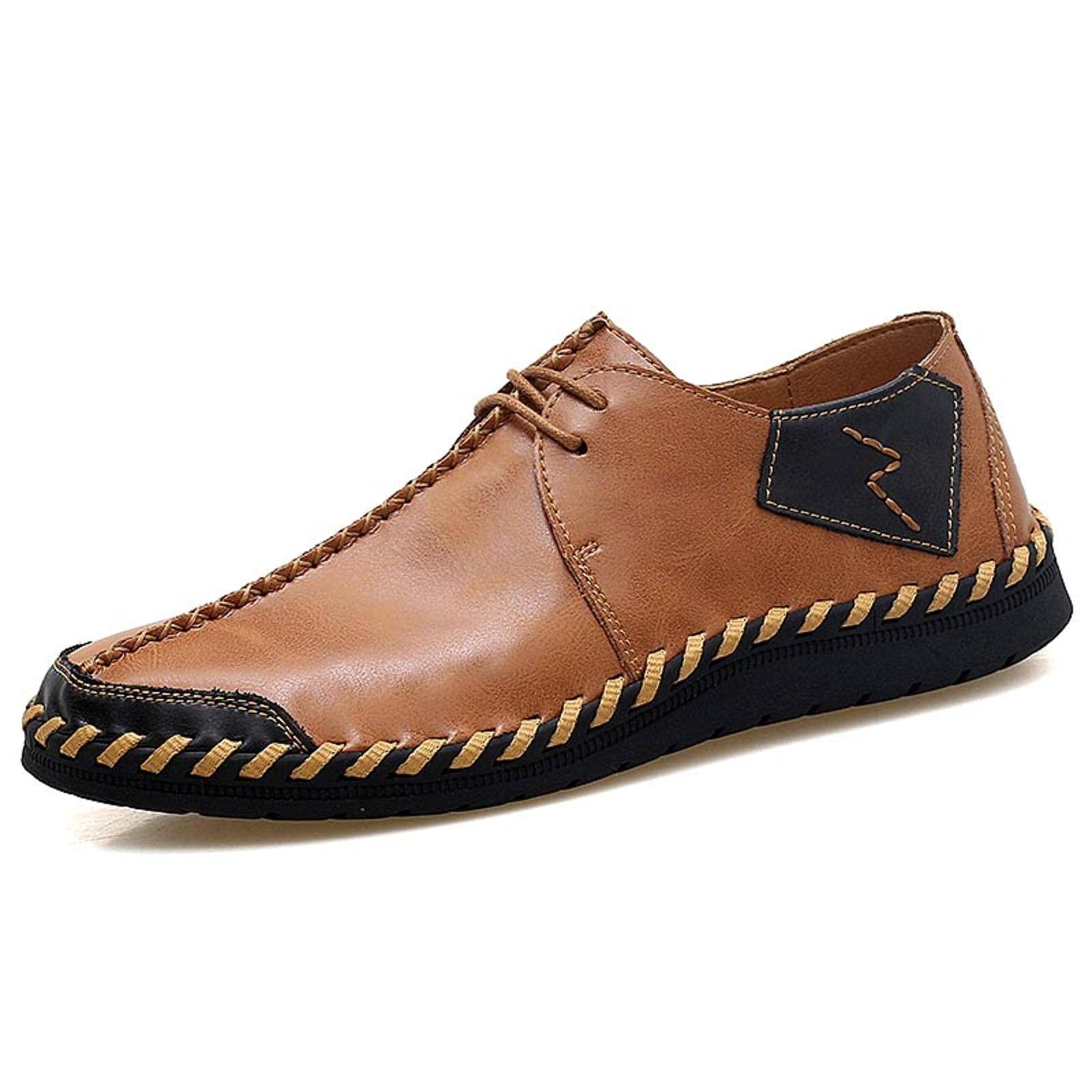 NC Men's Genuine Leather Moccasins - Handmade Casual Loafers & Boat Shoes for Driving | Comfortable Slip-On Sneakers for Business, Travel & Everyday Wear