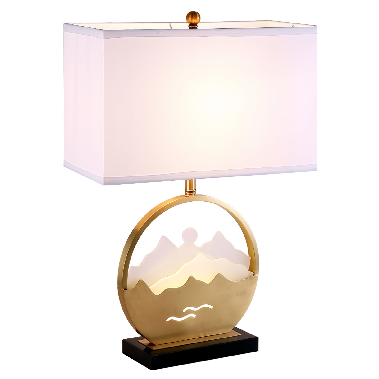 Elegant Trapezoid Marble Desk Lamp - Modern LED Office Light for Home & Workspace - Perfect for Reading, Studying, and Decorating