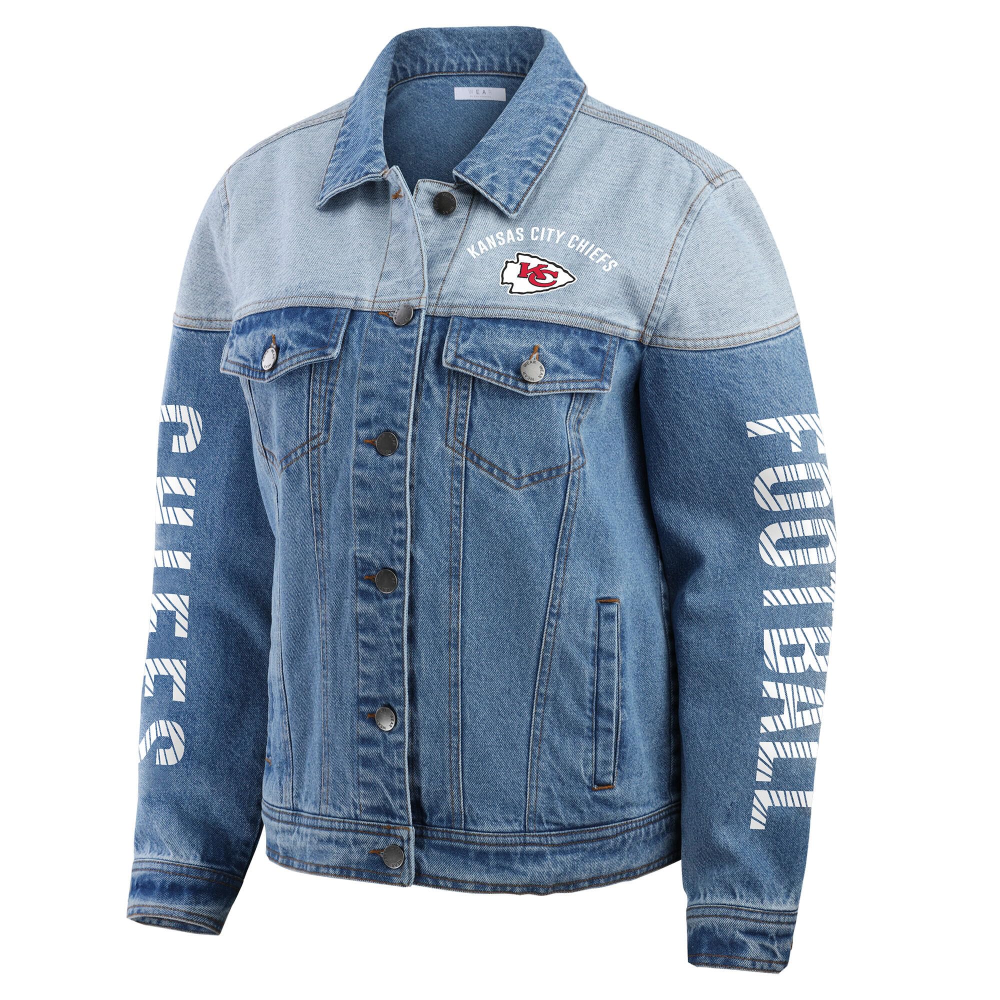 WEAR by Erin Andrews Women's NFL Full-Button Jacket - Official Licensed Football Jacket for Women - Stylish Outerwear for Game Day & Casual Wear