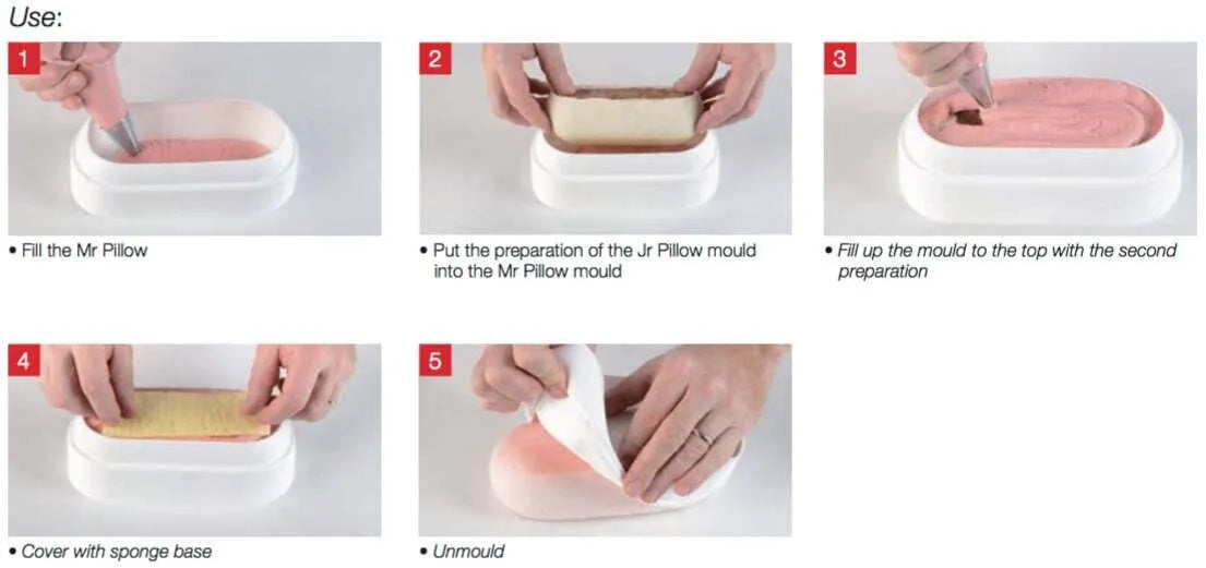 Nonstick Large White Mr. Pillow Mold for Baking - Perfect for Cakes, Cupcakes, and Pastry Decorations