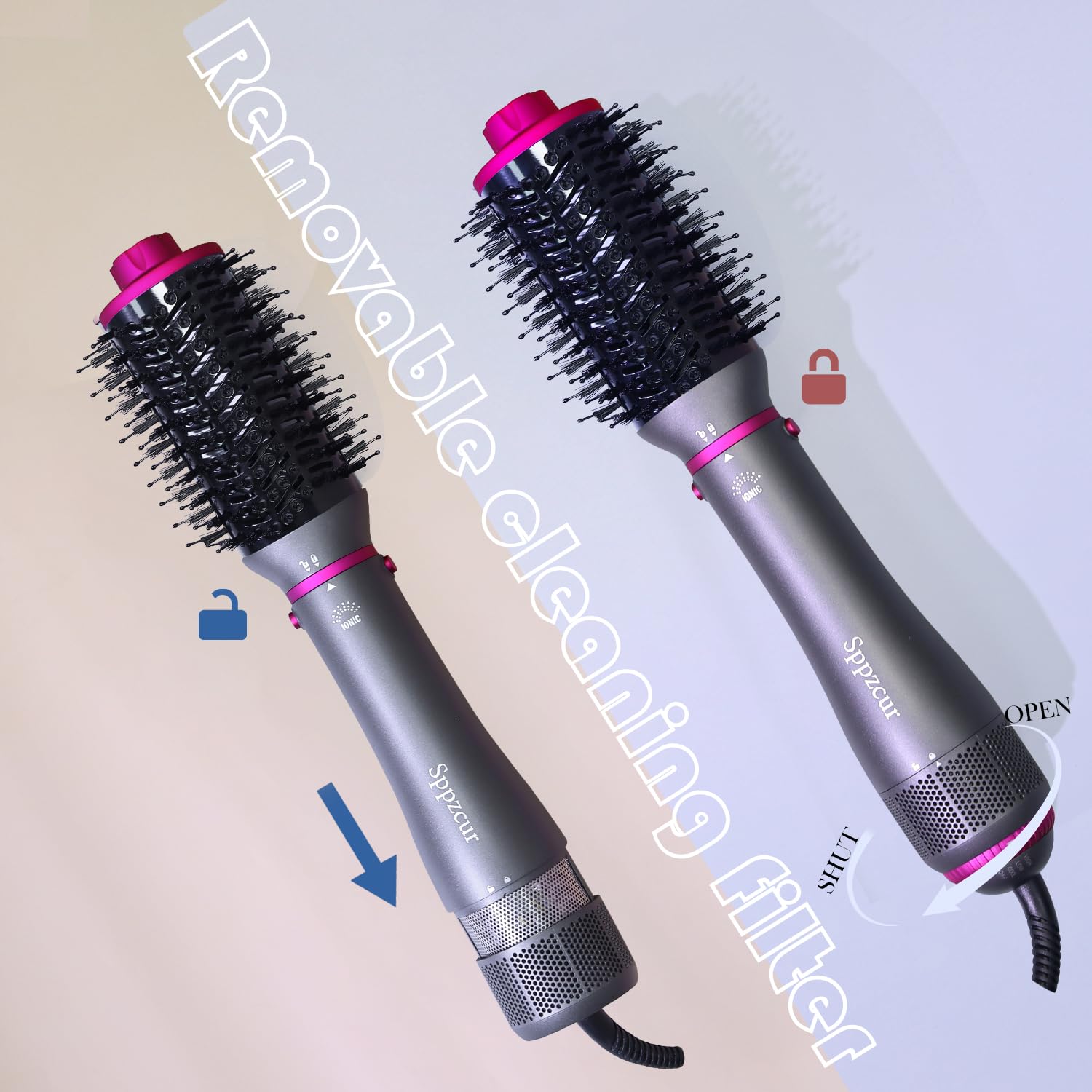 4-in-1 Hair Dryer Brush with Negative Ion & Diffuser - Salon Styling at Home