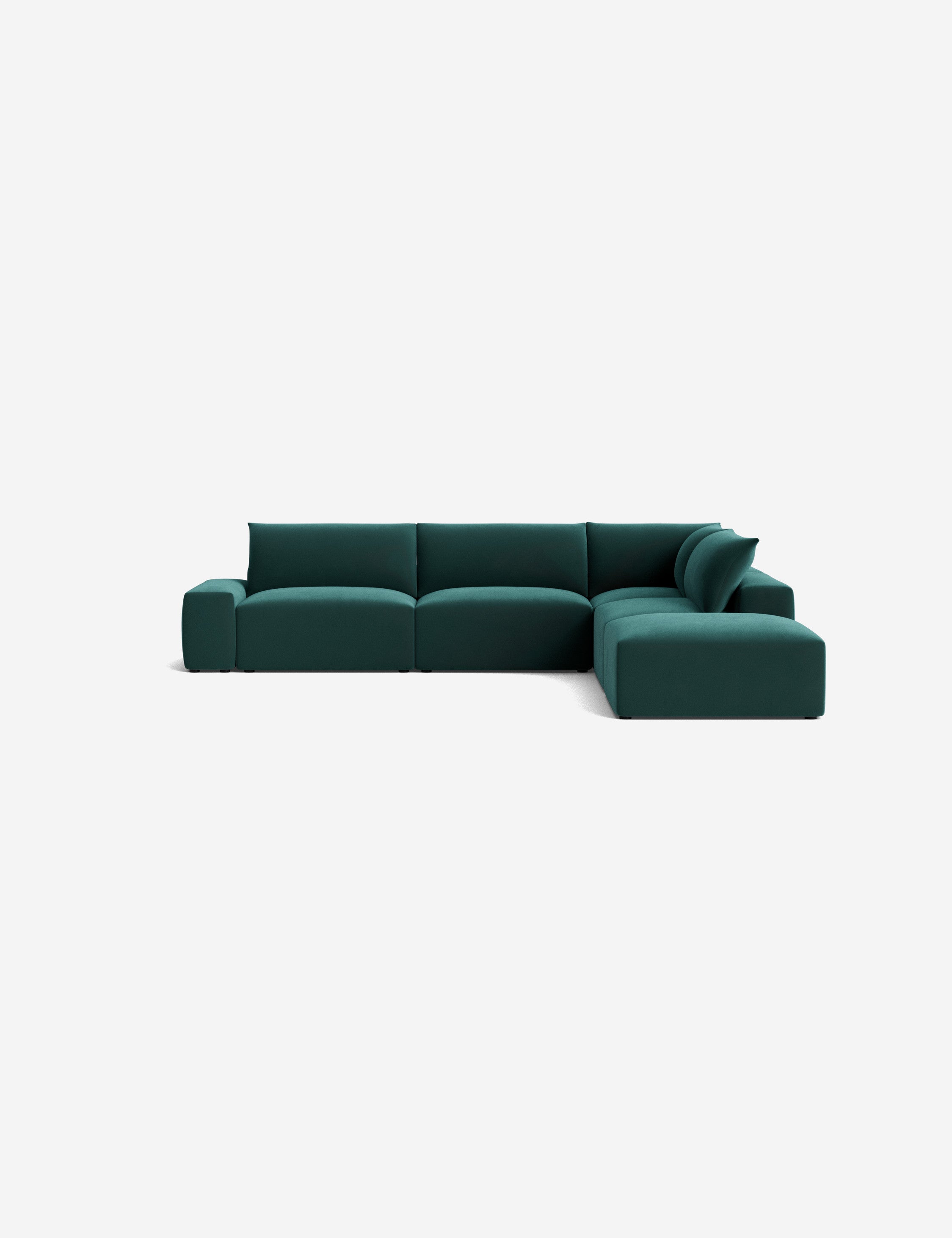 Brinley Chaise Sectional Sofa - Modern L-Shaped Couch with Chaise Lounge for Living Room, Family Room & Home Theater - Comfortable Fabric Upholstery