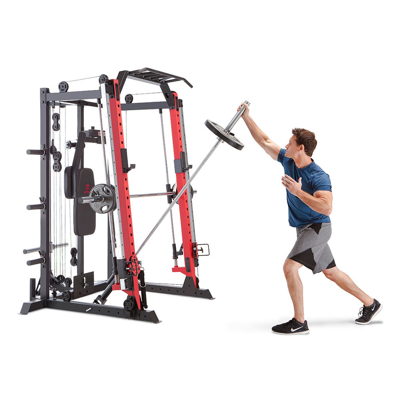 Marcy SM 4033 Smith & Squat System - Home Gym Equipment for Strength Training & Weight Lifting - Perfect for Home Workouts & Fitness Enthusiasts