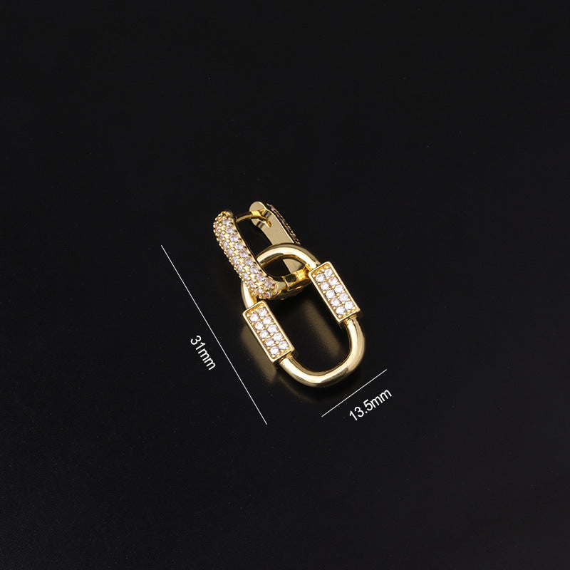 18K Gold Bohemian Chain Link Dangle Huggie Hoop Earrings for Women | Trendy Boho Chic Jewelry | Perfect for Parties, Weddings & Everyday Wear