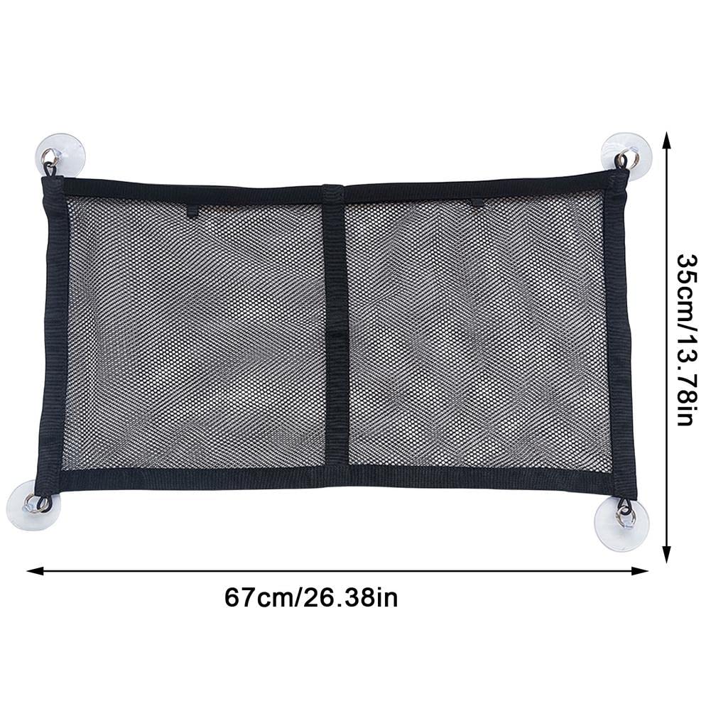 Universal Car Storage Pocket Net - 2 Pack Large Nylon Mesh Organizer with Suction Cups for Bottles, Groceries, Toys | Perfect for Road Trips, Family Travel & Daily Commute