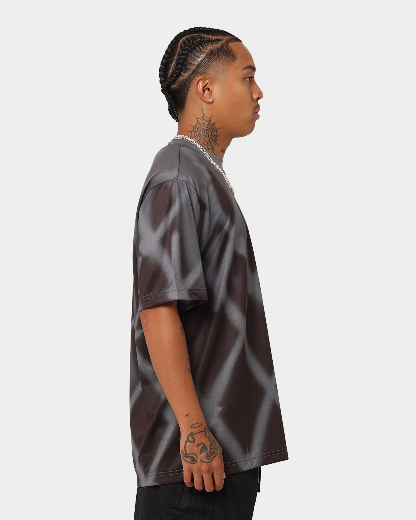 Adidas Streetball All Over Print T-Shirt for Men - Grey Athletic Casual Tee - Perfect for Basketball, Streetwear & Everyday Fashion