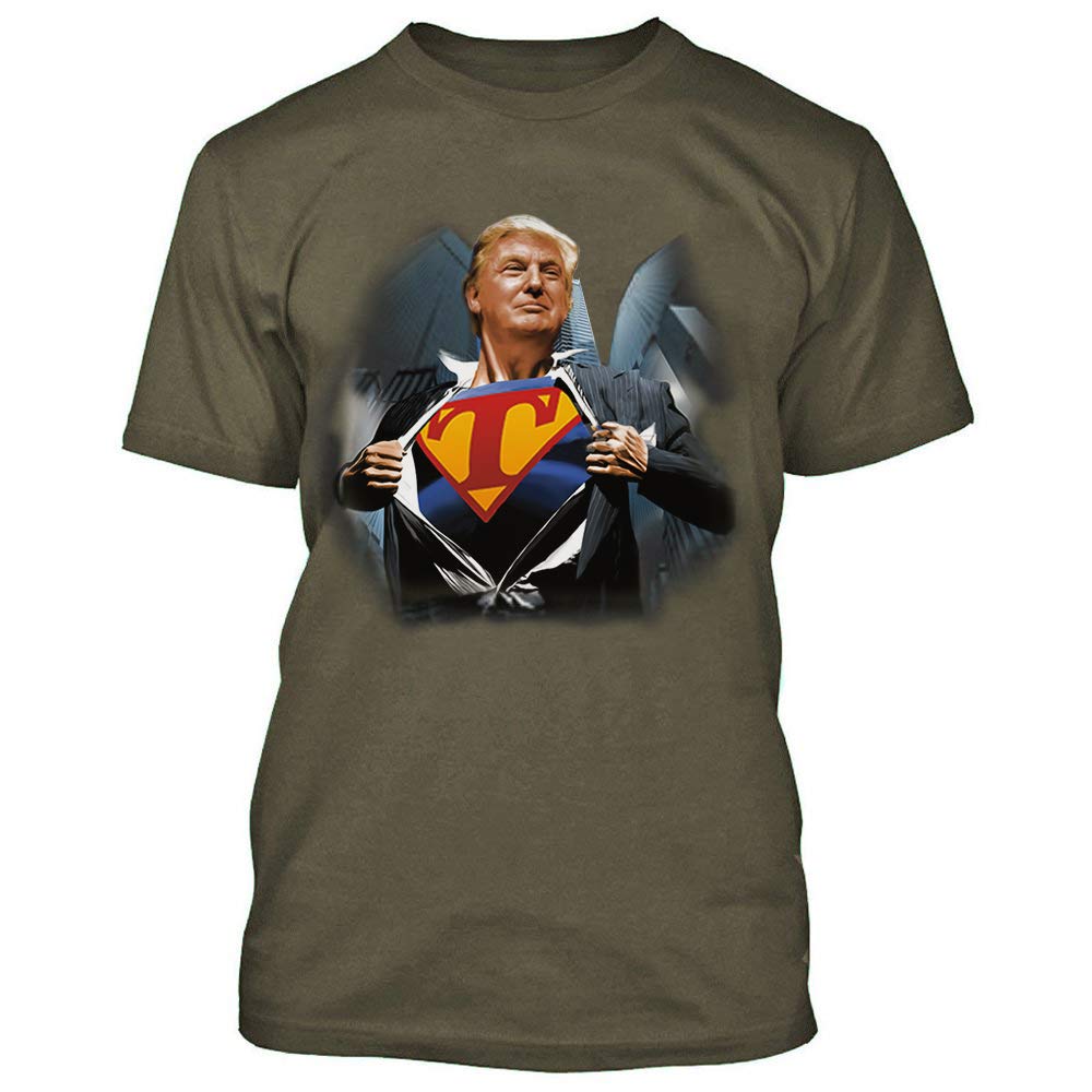 Donald Trump Superpower Graphic T-Shirt for Men - Short Sleeve Crewneck Pullover Cotton Tee - Political Election Merchandise - Perfect for Campaign Rallies & Patriotic Events