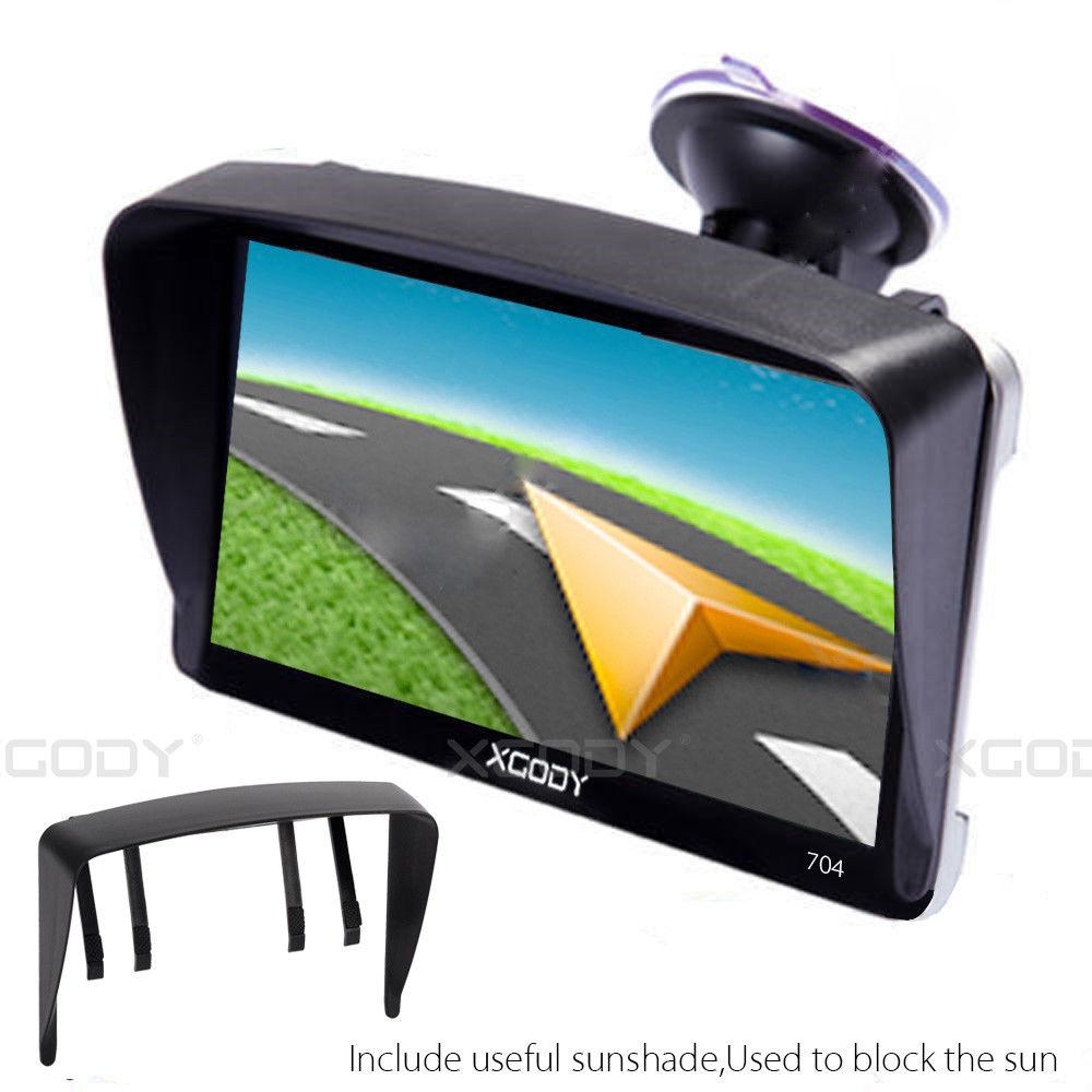 XGODY 704F 7 Inch Portable GPS Navigator for Car and Truck with Sunshade - Perfect for Road Trips, Commuting, and Delivery Drivers