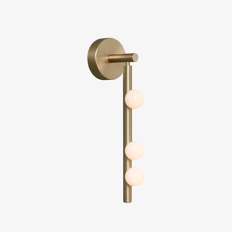 Vintage Brass Wall Sconce with Glass Tube Shade - Plug in Wall Lamp for Bedroom, Living Room, or Hallway Lighting