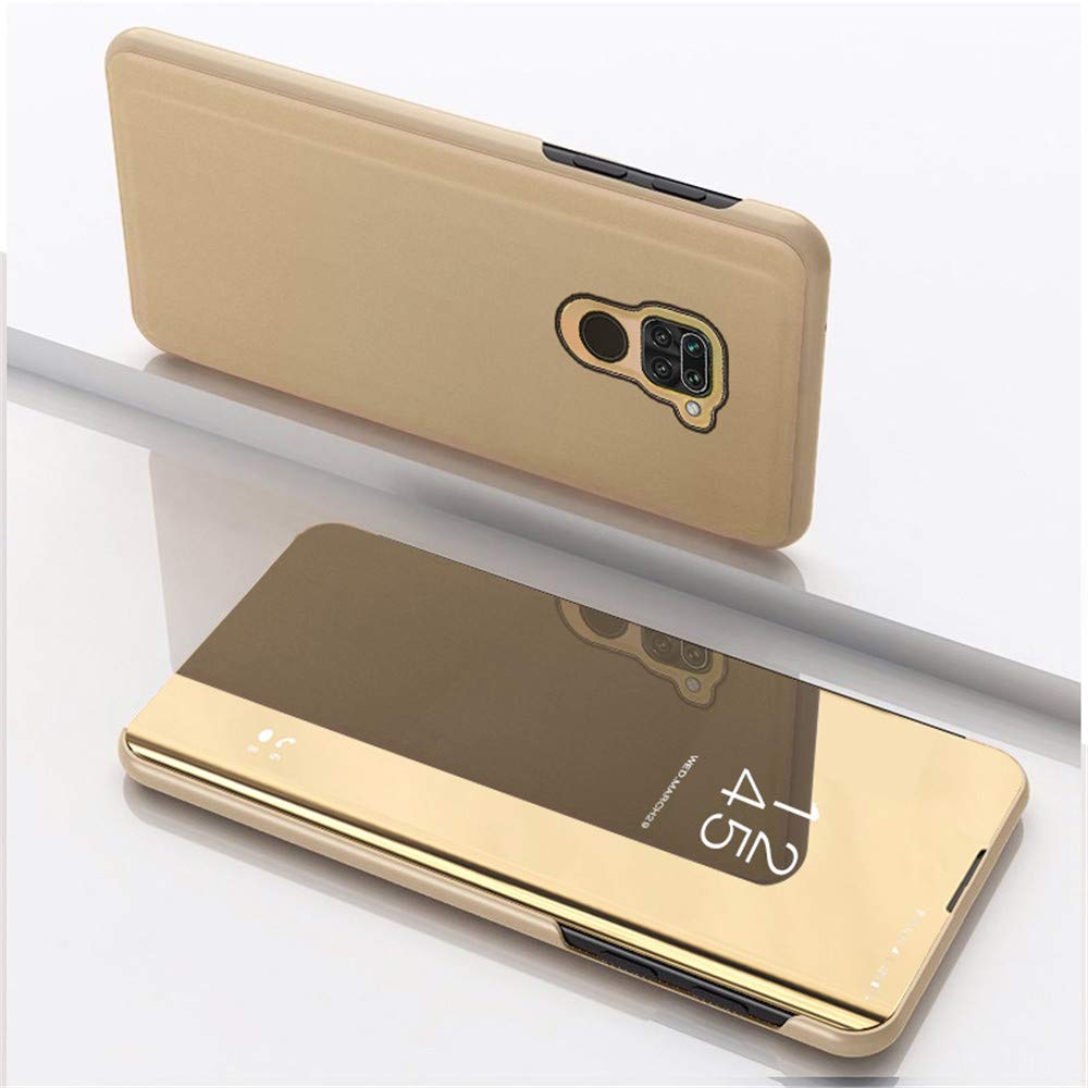 Samsung Galaxy S10 Case - EMAXELER Ultra Thin Mirror Plating Flip Cover with Full Body Protection | Anti-Scratch & Shockproof Hard Frame | Stylish Gold Reflective Design | Perfect for Daily Use, Travel & Business Meetings
