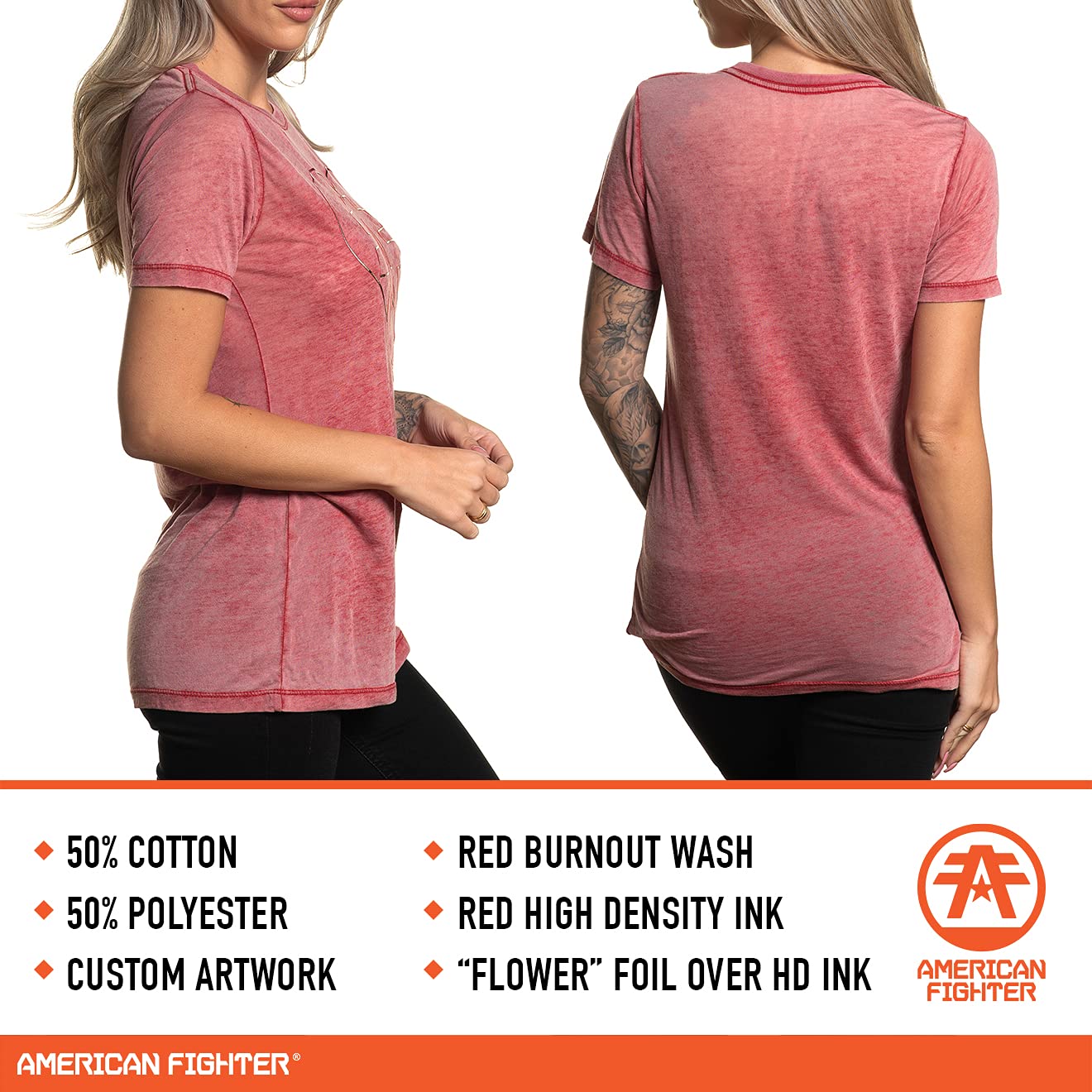 American Fighter Women's Short Sleeve T-Shirts | Casual Graphic Tees for Everyday Wear | Perfect for Gym, Streetwear & Summer Outfits